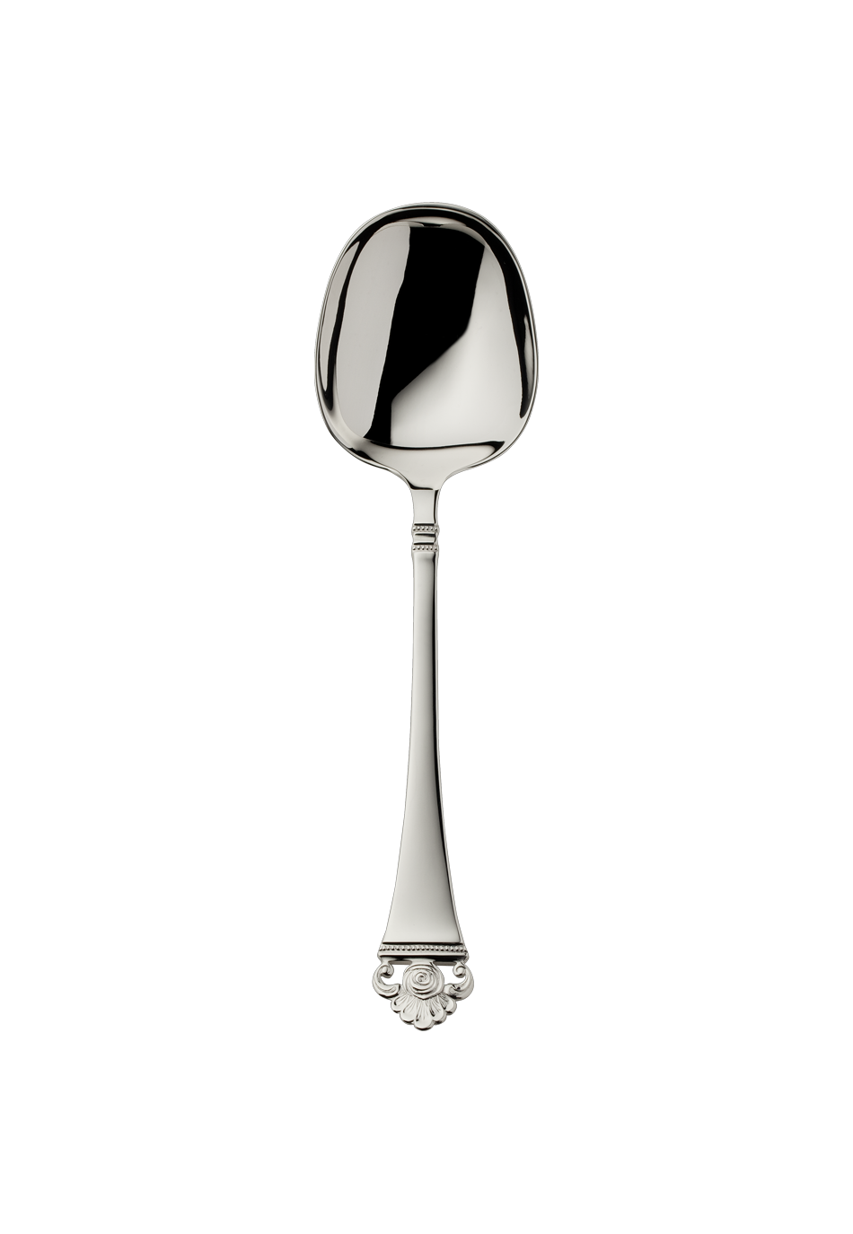 Robbe & Berking "Rose Pattern" Compote Spoon silver plated with gold accents 21 cm