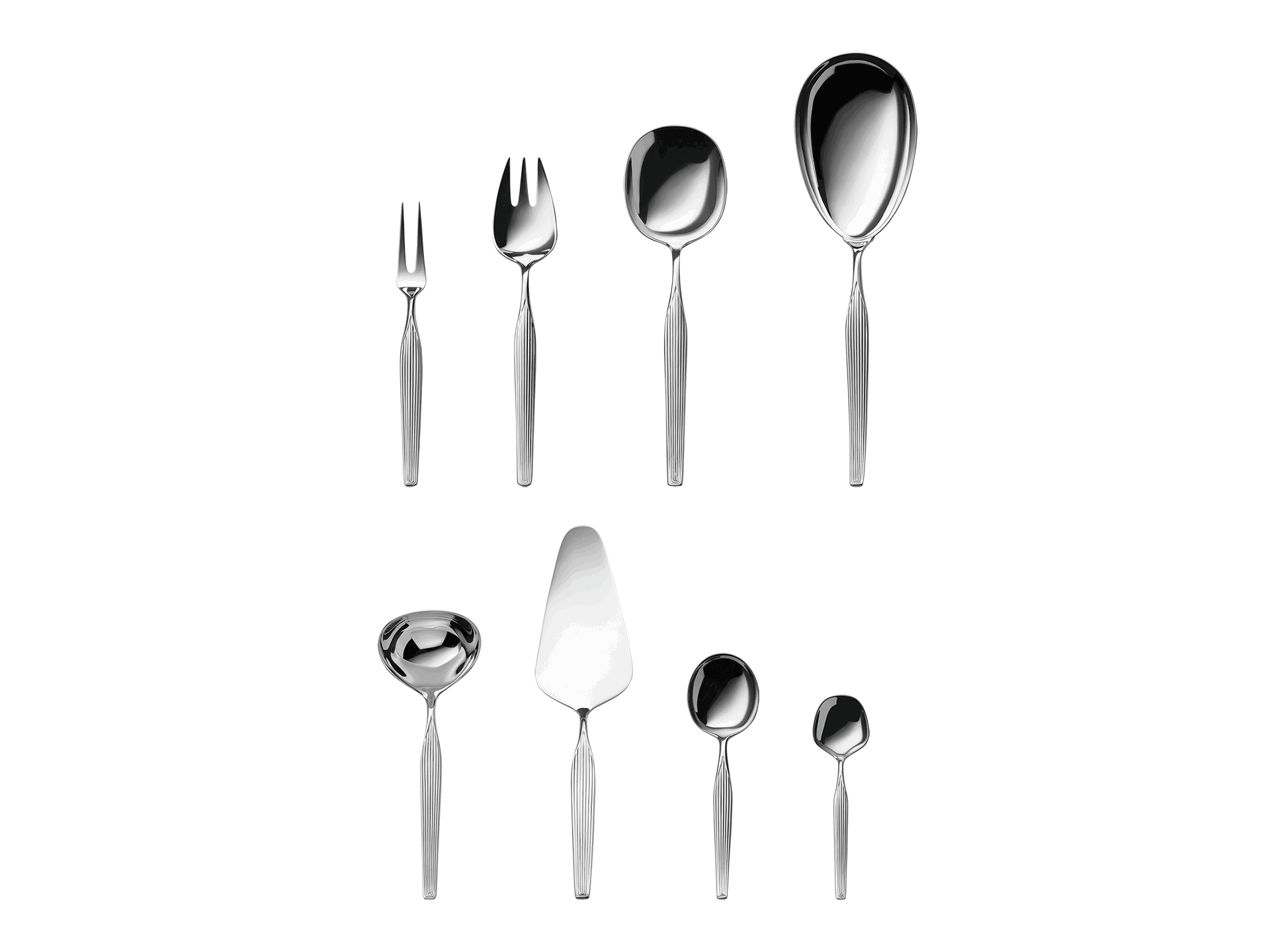 Robbe & Berking "Metropolitan" Serving Set 9-pcs Sterling and gold plated