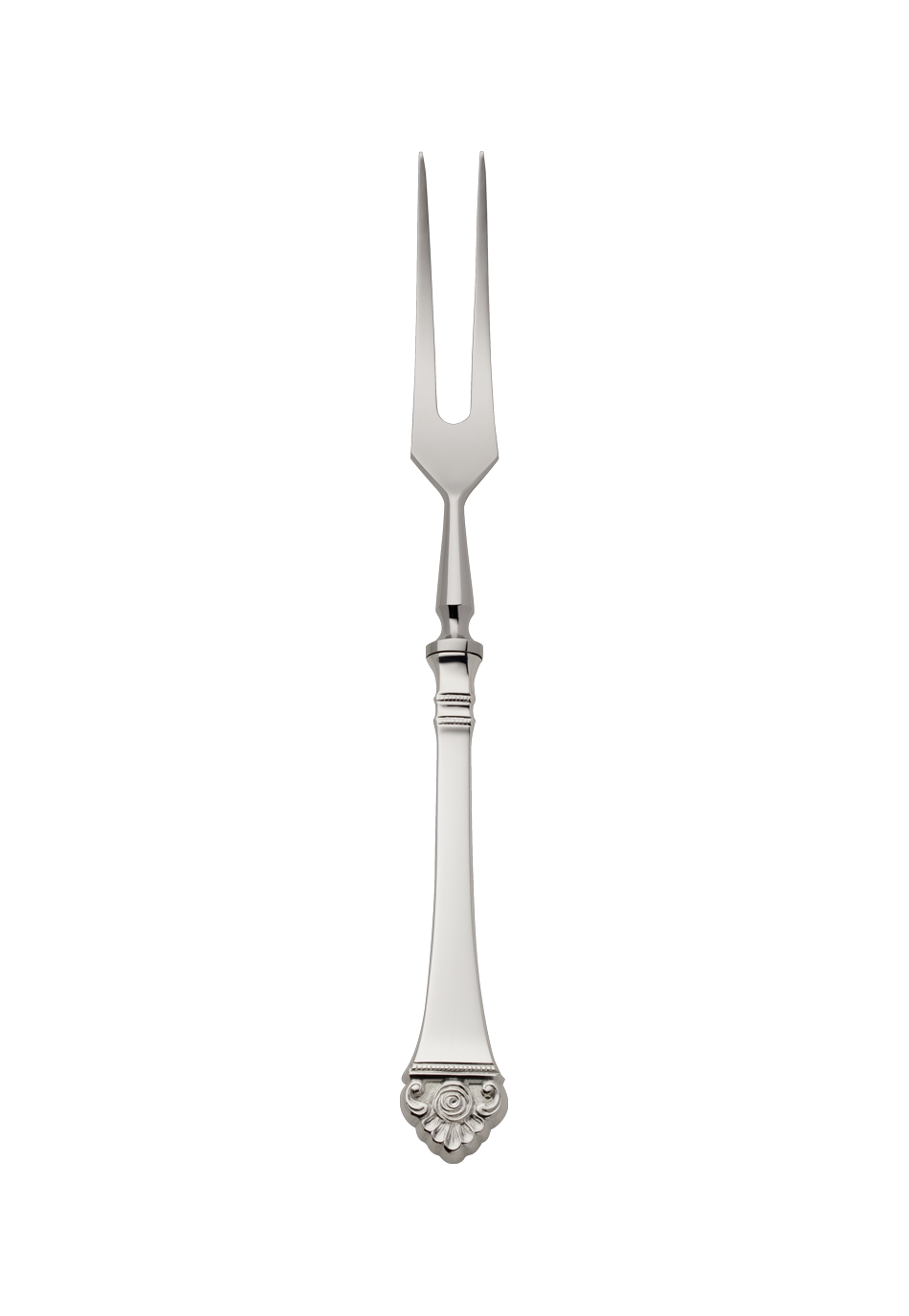 Robbe & Berking "Rose Pattern" Carving Fork silver plated with gold accents 11,5 cm