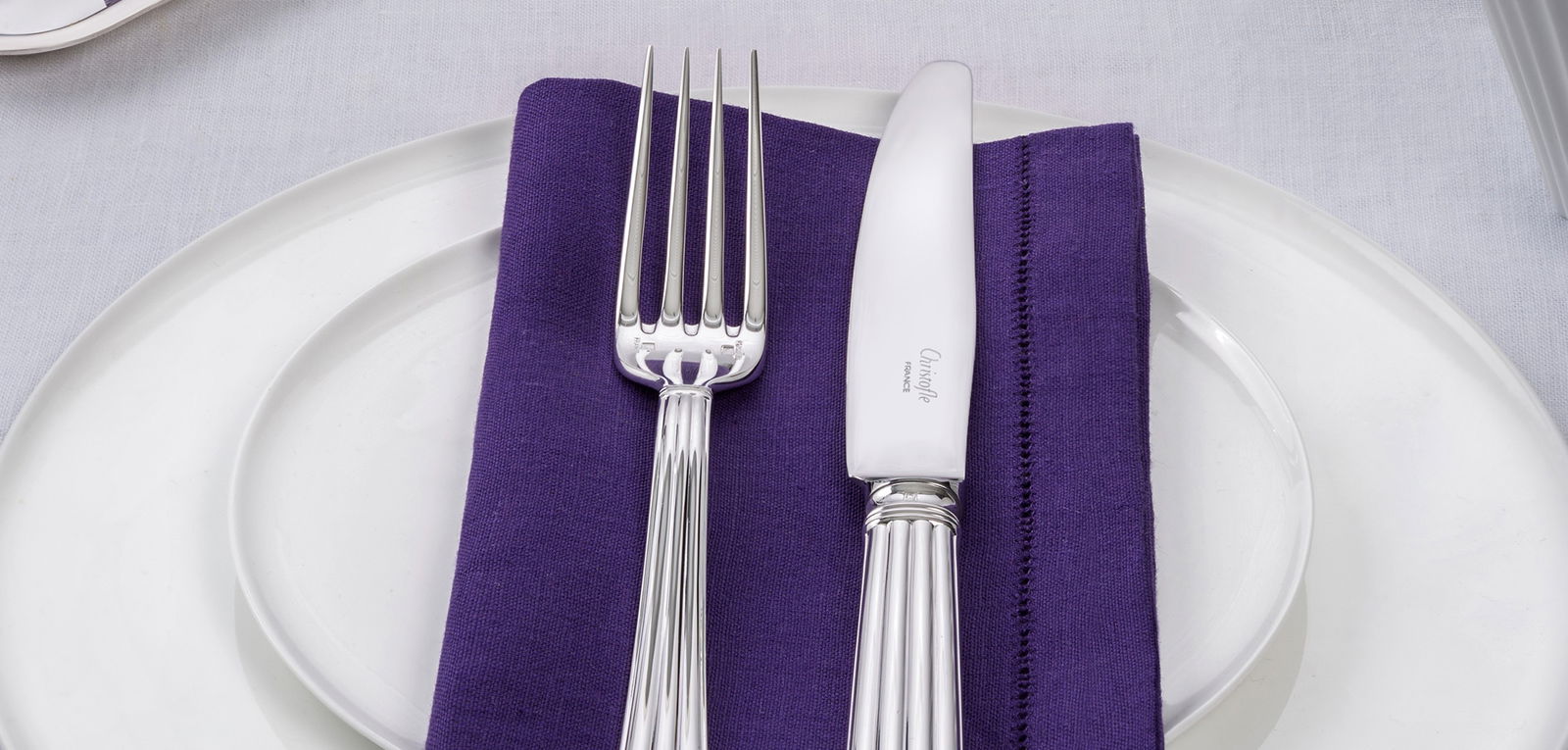 Christofle "Aria Flatware Sterling Silver" Christofle "Aria" Table Set 36-piece silver plated