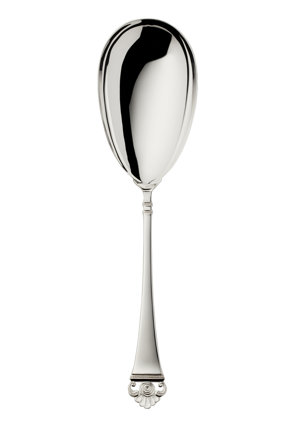 Robbe & Berking "Rose Pattern" Flat Serving Spoon silver plated with gold accents