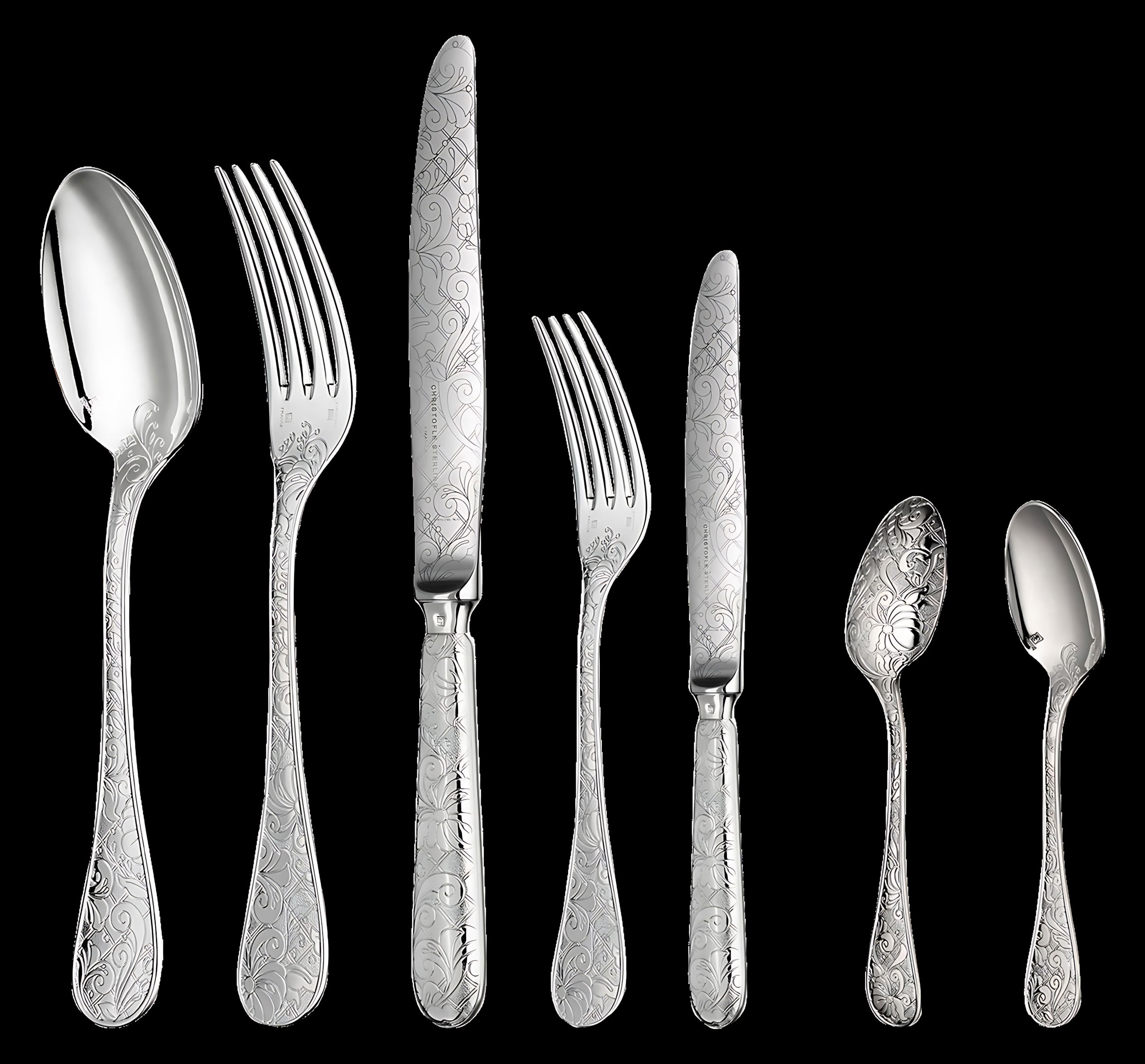 Christofle "Jardin D'Eden" Table Set 36-piece silver plated