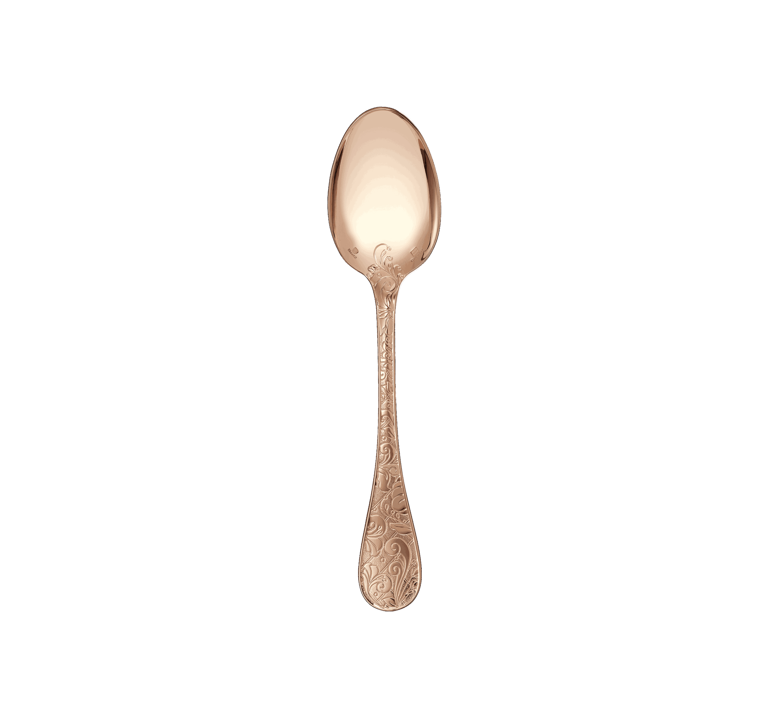 Christofle "Jardin D'Eden" Dessert Spoon rose gold silver plated 17 cm