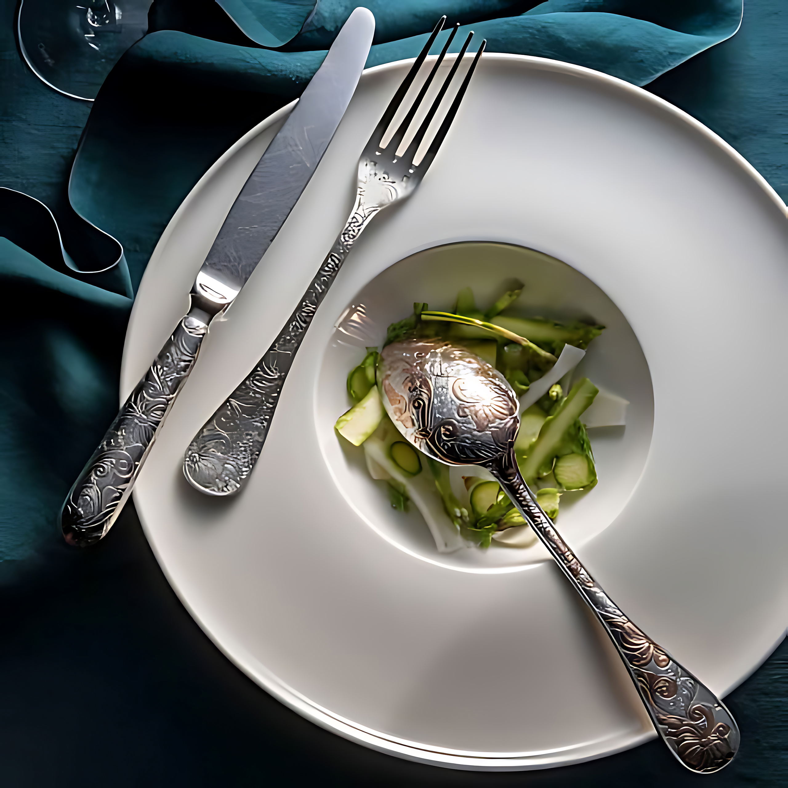 Christofle "Jardin D'Eden" Etagere 2 bowls silver plated