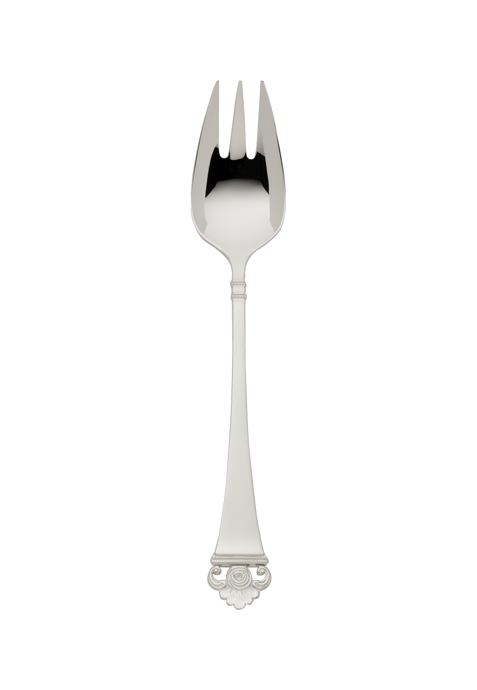 Robbe & Berking "Rose Pattern" Vegetable Serving Fork silver plated with gold accents 24 cm