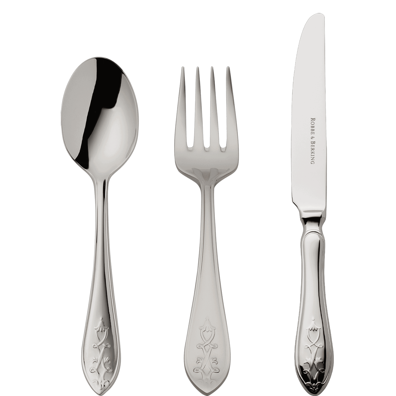 Robbe & Berking "Jardin" Childrens Set 3-pcs stainless steel