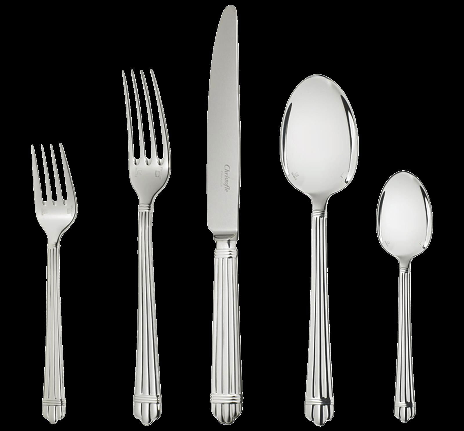 Christofle "Aria" Table Set 5-piece silver plated Christofle "Aria" Table Set 5-piece silver plated