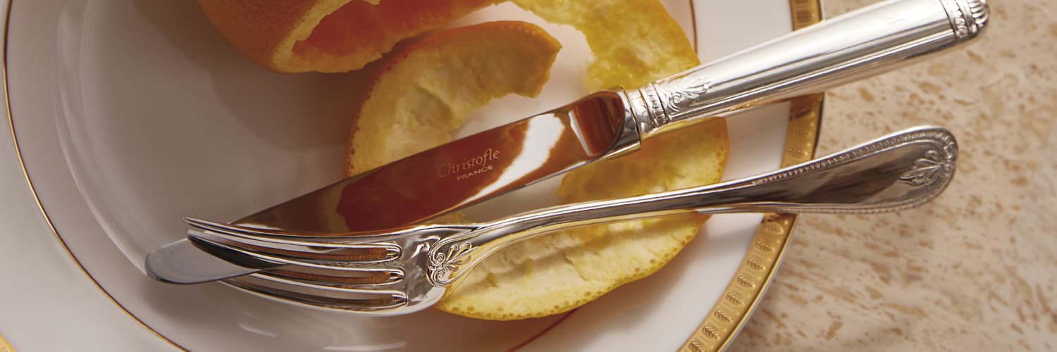 Christofle "Malmaison" Birth Spoon Diamond sterling silver