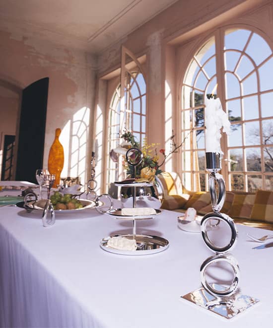 Christofle "Vertigo" Centerpiece silver plated Christofle "Vertigo" Etagere 2 bowls silver plated