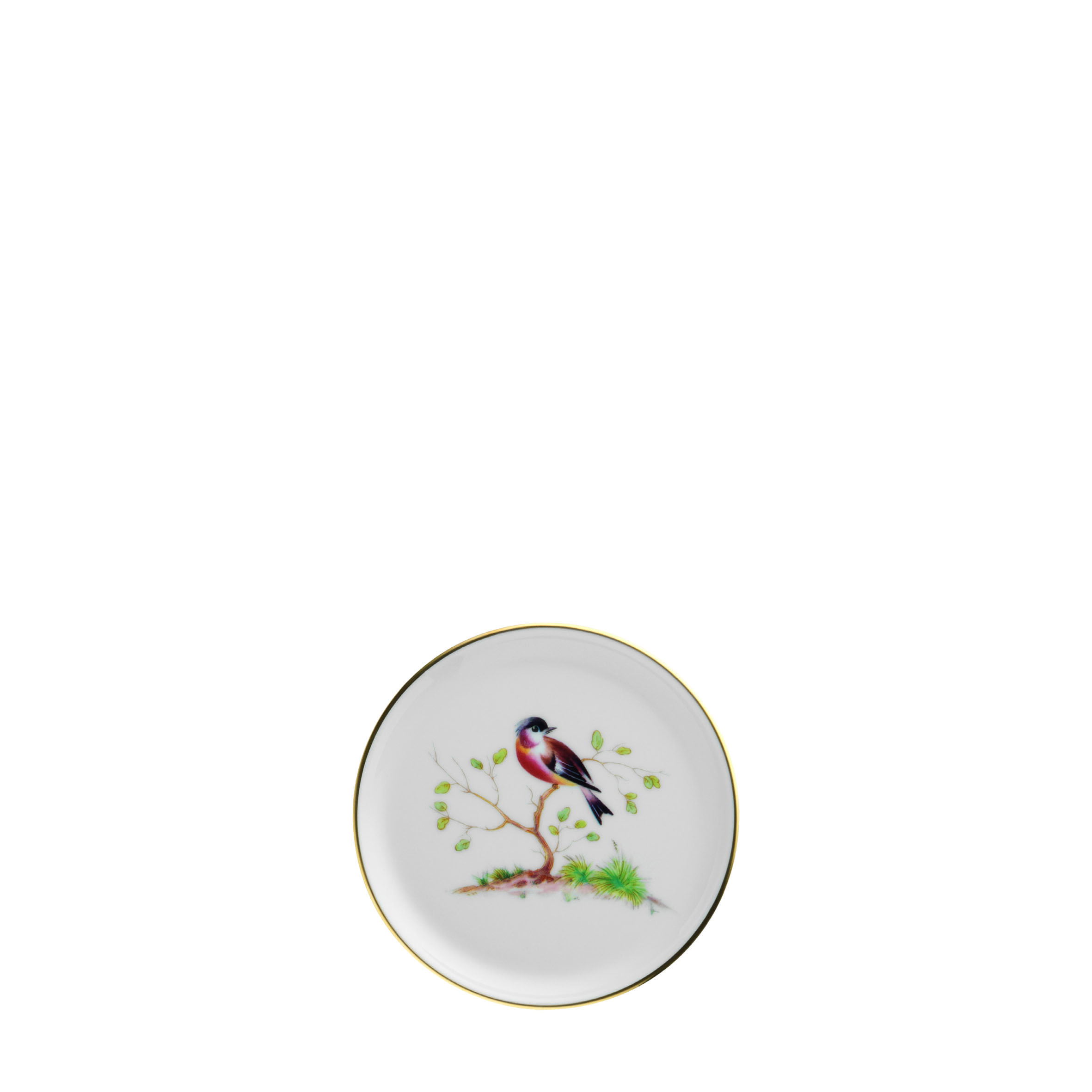 Fürstenberg "Alt Fürstenberg Bandolino" Coaster Pink Bird Porcelain 9,9 cm