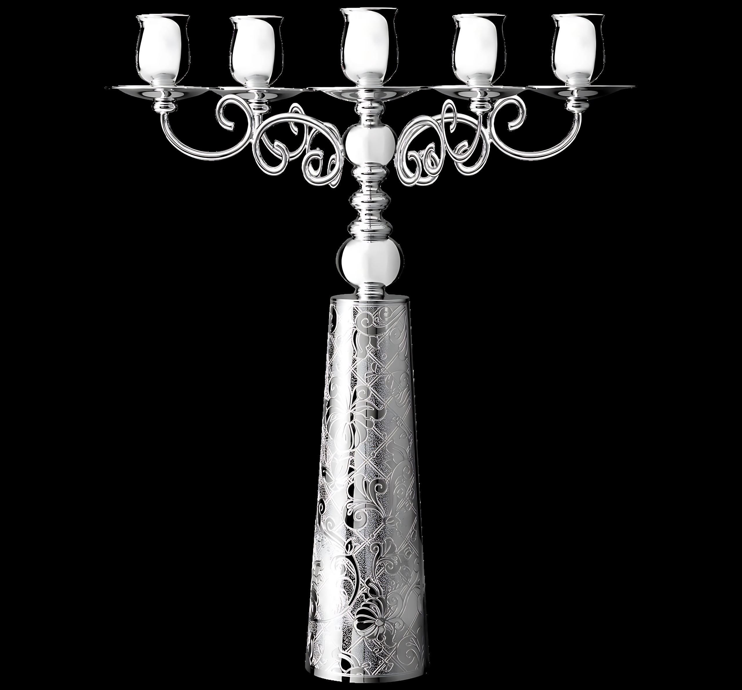 Christofle "Jardin D'Eden" Candelabra 5-Armed silver plated