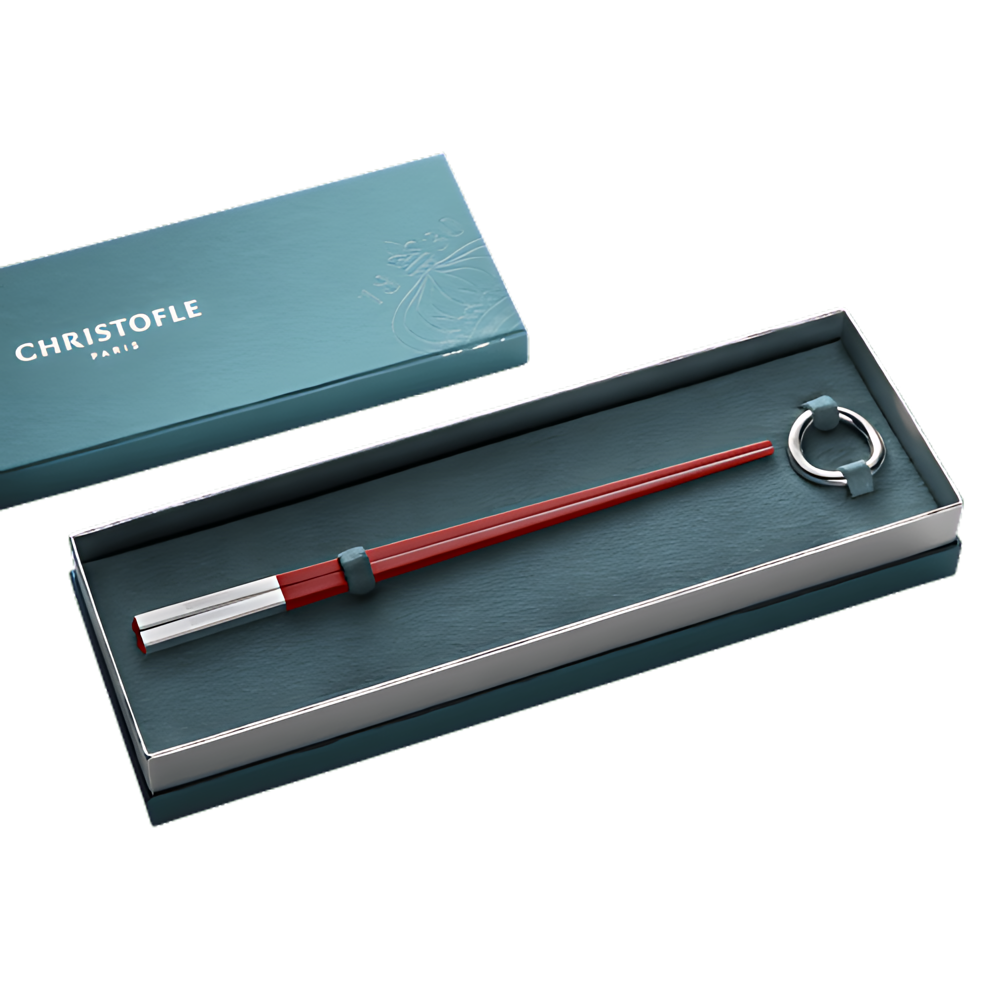 Christofle "Vertigo" Chopstick Rest silver plated Christofle "Vertigo" Pair Chinese Chopsticks silver plated