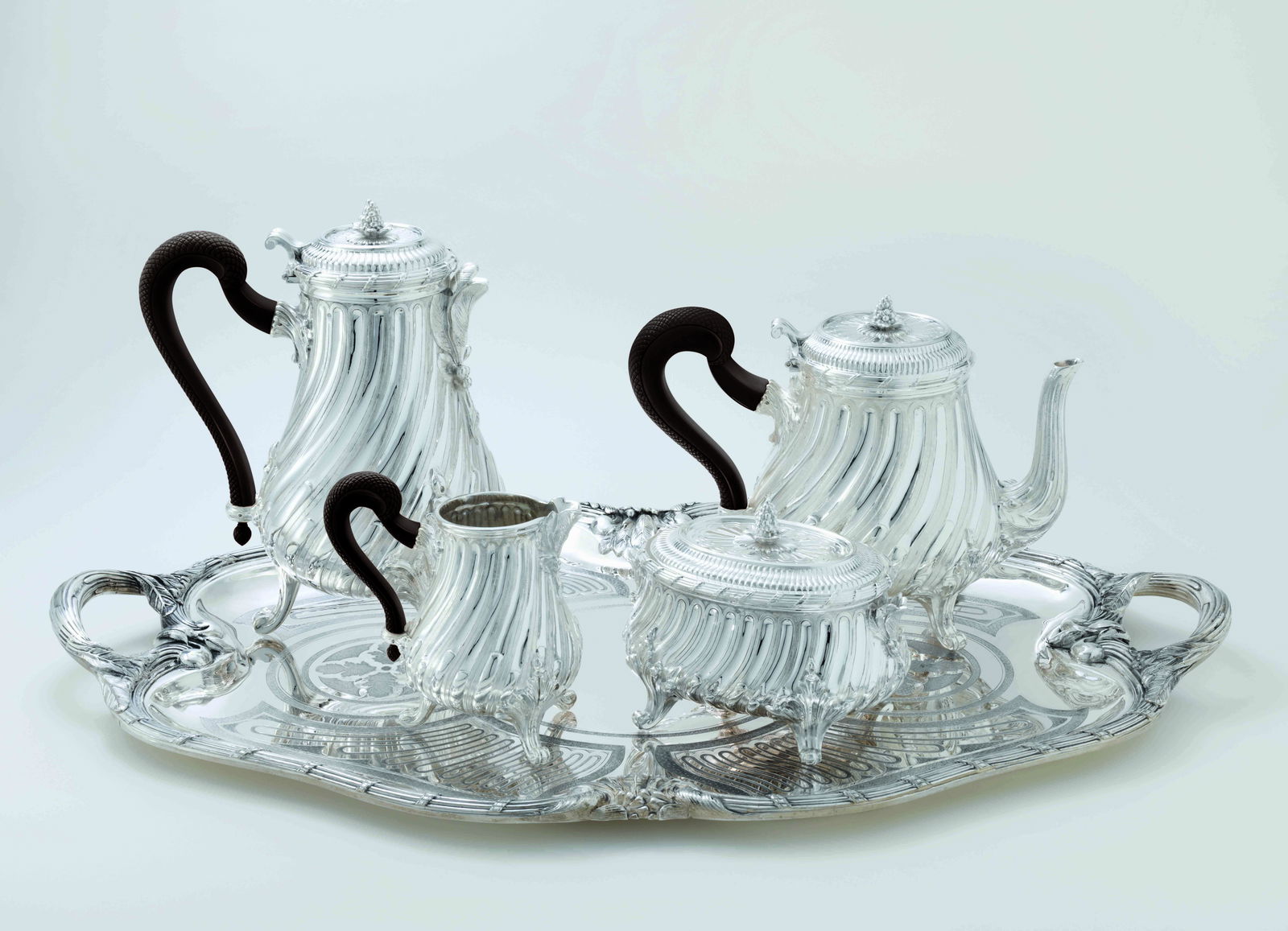 Puiforcat "Louis XV" Kaffee & Tee Set getrank versilbert