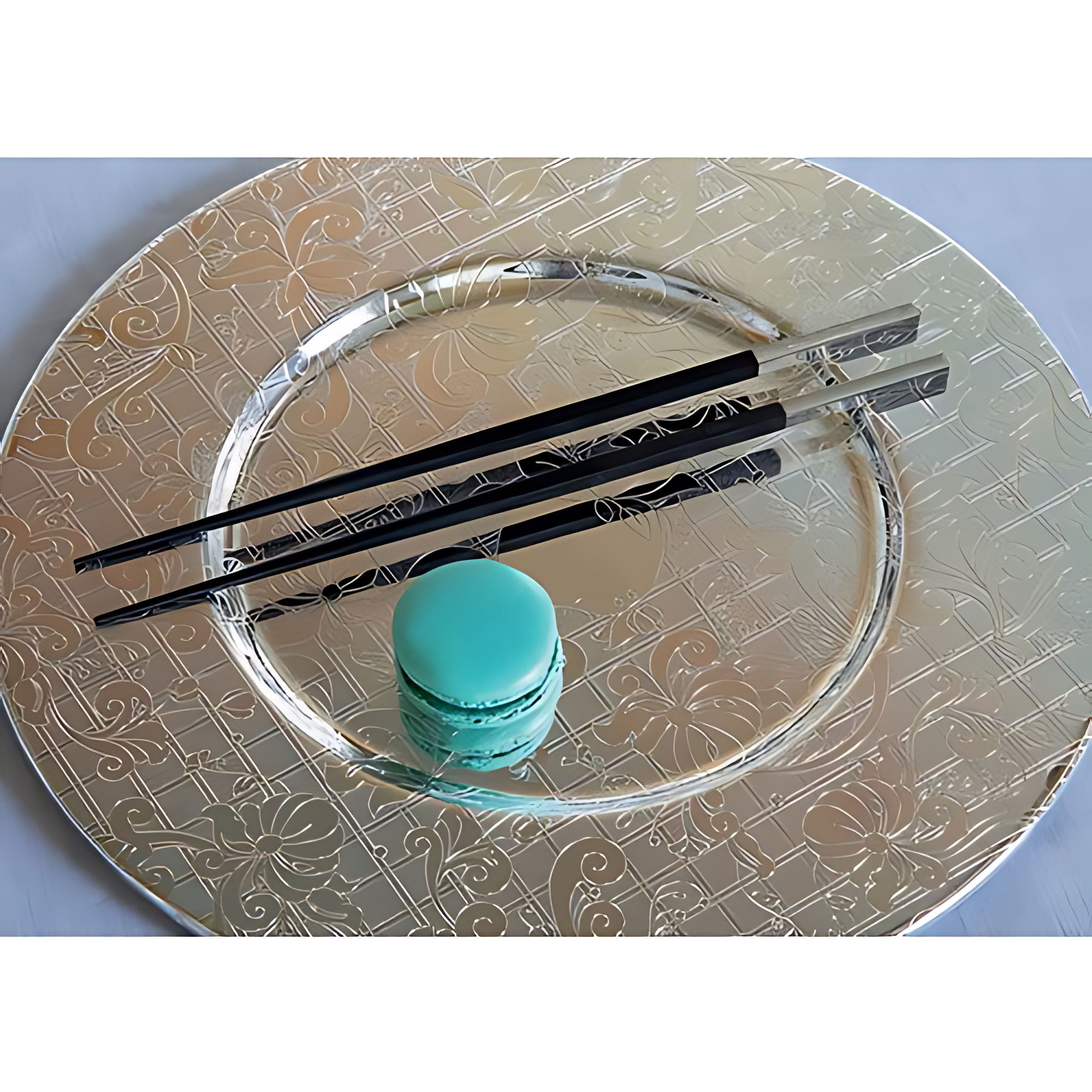 Christofle "Jardin D'Eden" Pair Japanese Chopsticks Japan silver plated 24 cm Christofle "Jardin D'Eden" Pair Chinese Chopsticks silver plated 24 cm