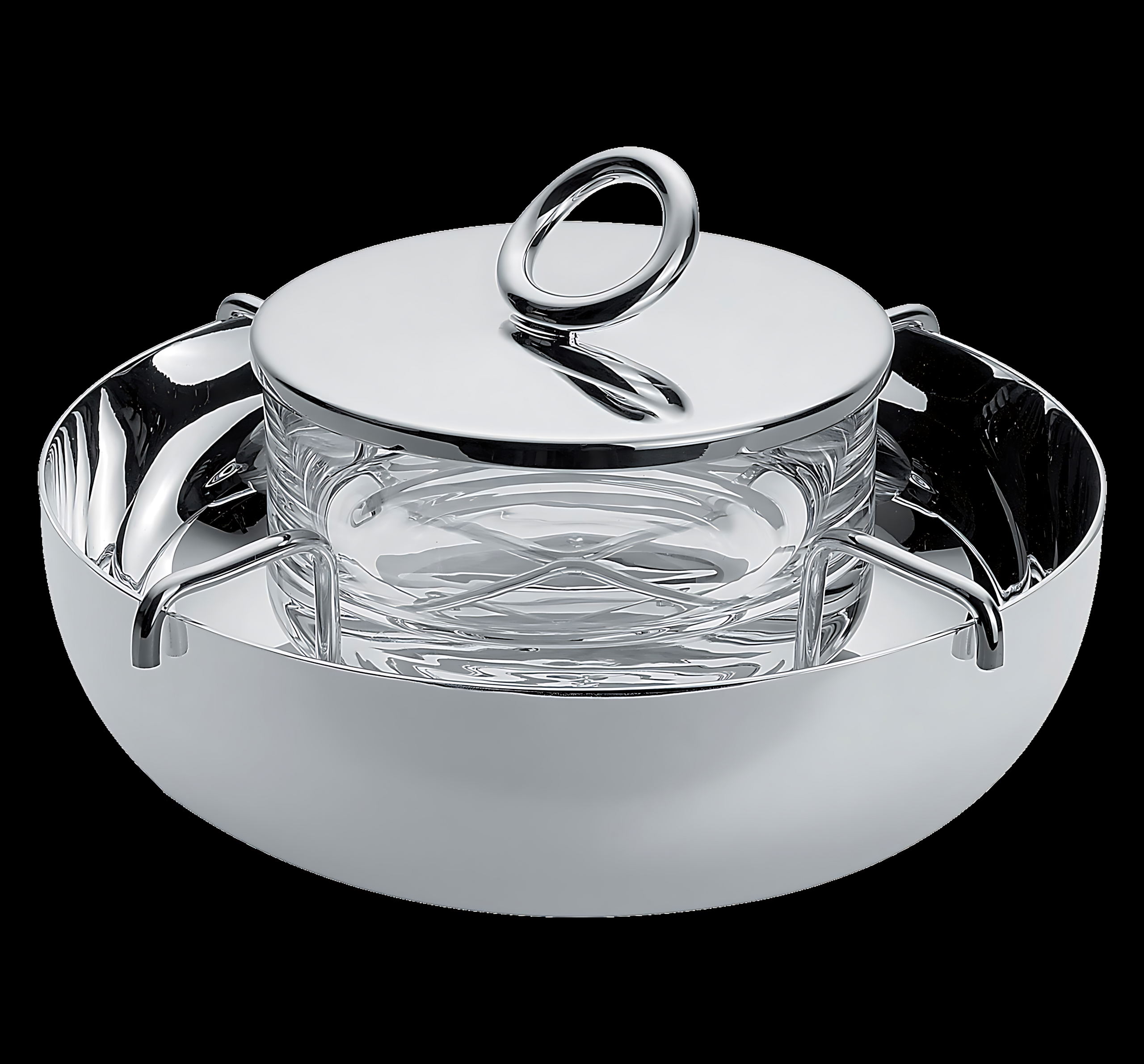 Christofle "Vertigo" Caviar Bowl small silver plated Christofle "Vertigo" Caviar Bowl small silver plated