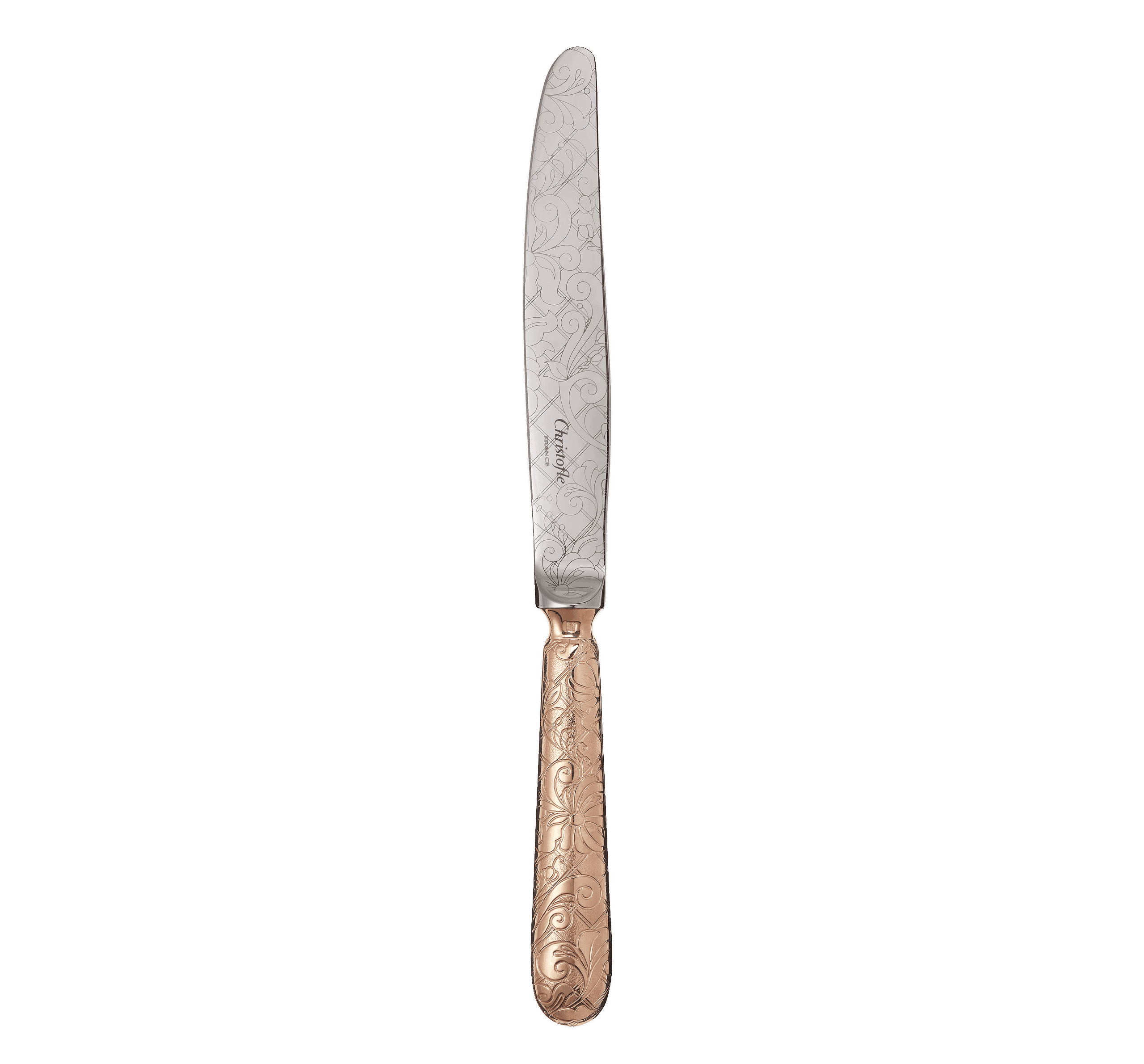 Christofle "Jardin D'Eden" Table Knife rose gold silver plated 25 cm
