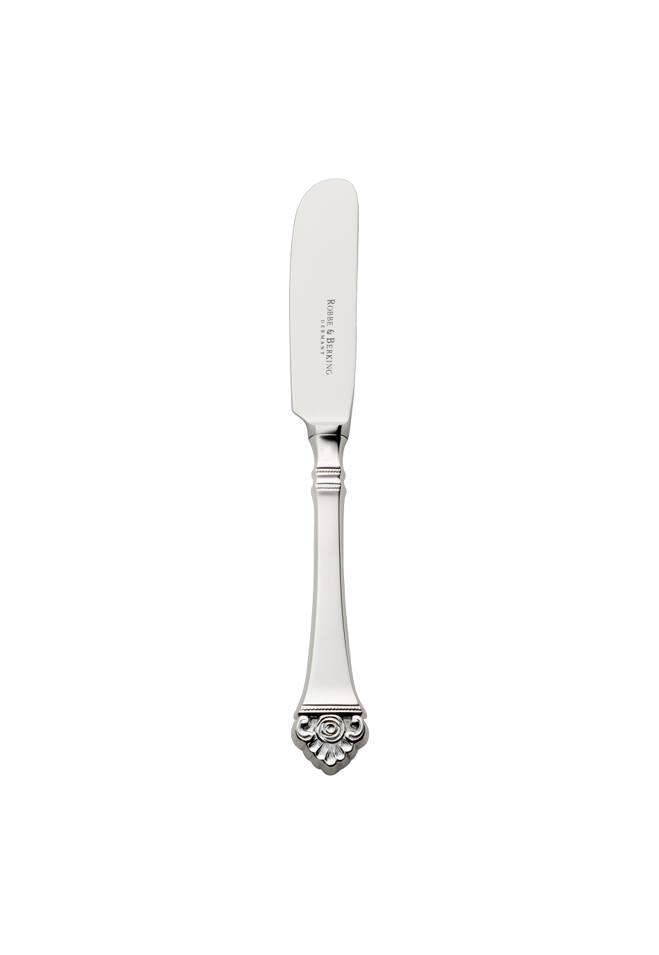 Robbe & Berking "Rose Pattern" Butter Spreader silver plated with gold accents