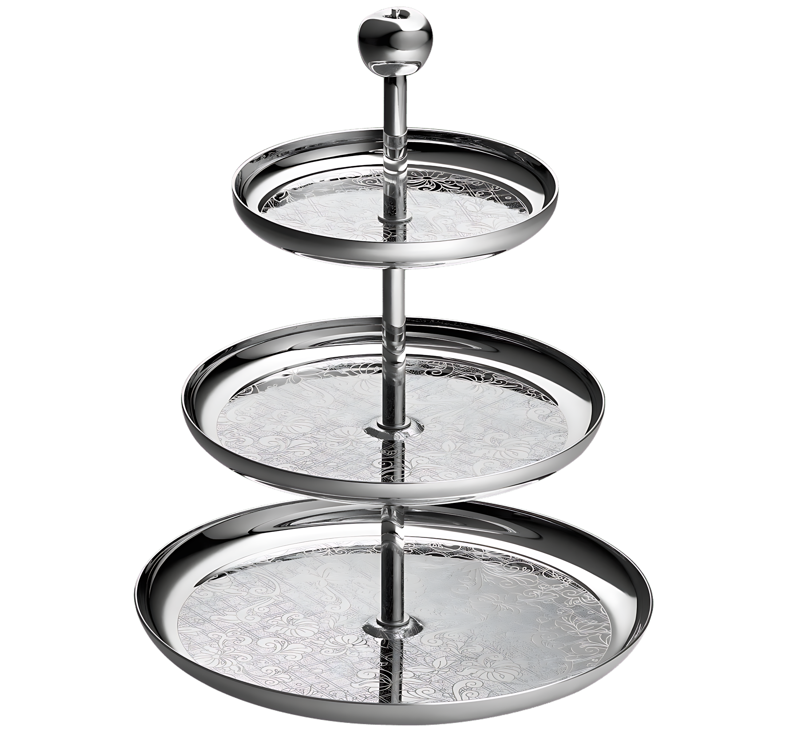 Christofle "Jardin D'Eden" Etagere 3 bowls silver plated