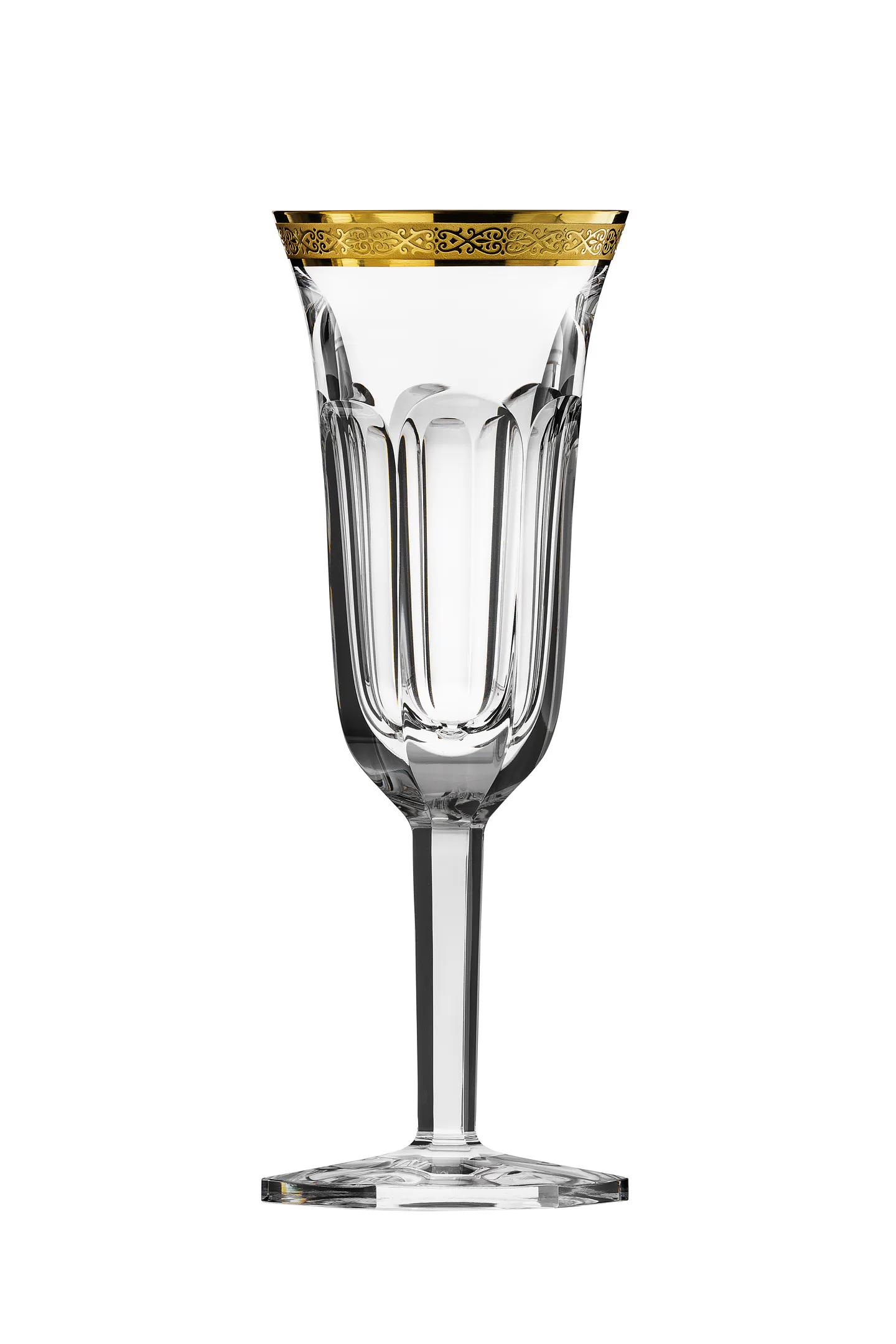 Moser "Pope" Champagne Glass (relief decor) 24-carat Gold 150 ml