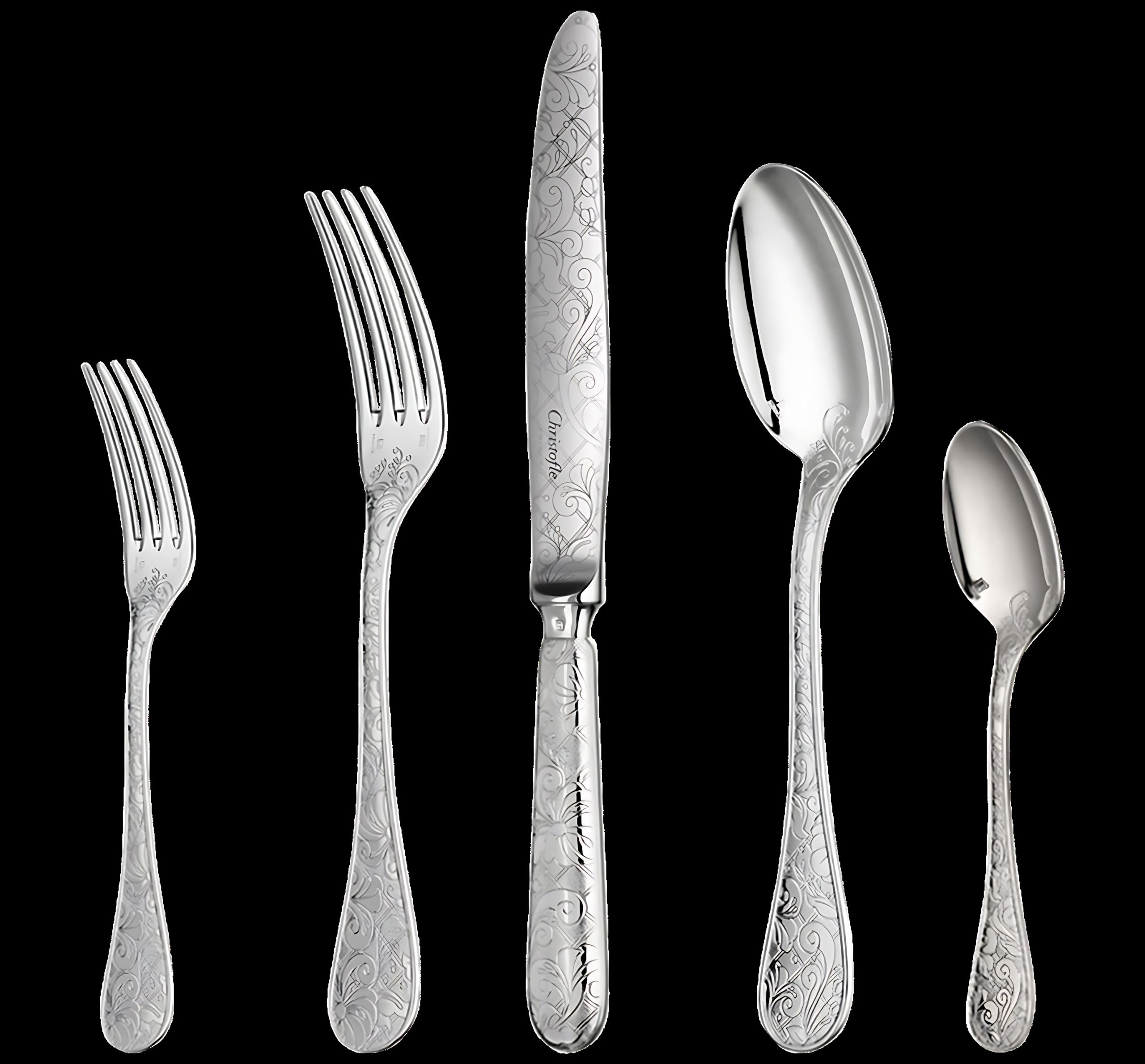 Christofle "Jardin D'Eden" Table Set 75-piece silver plated