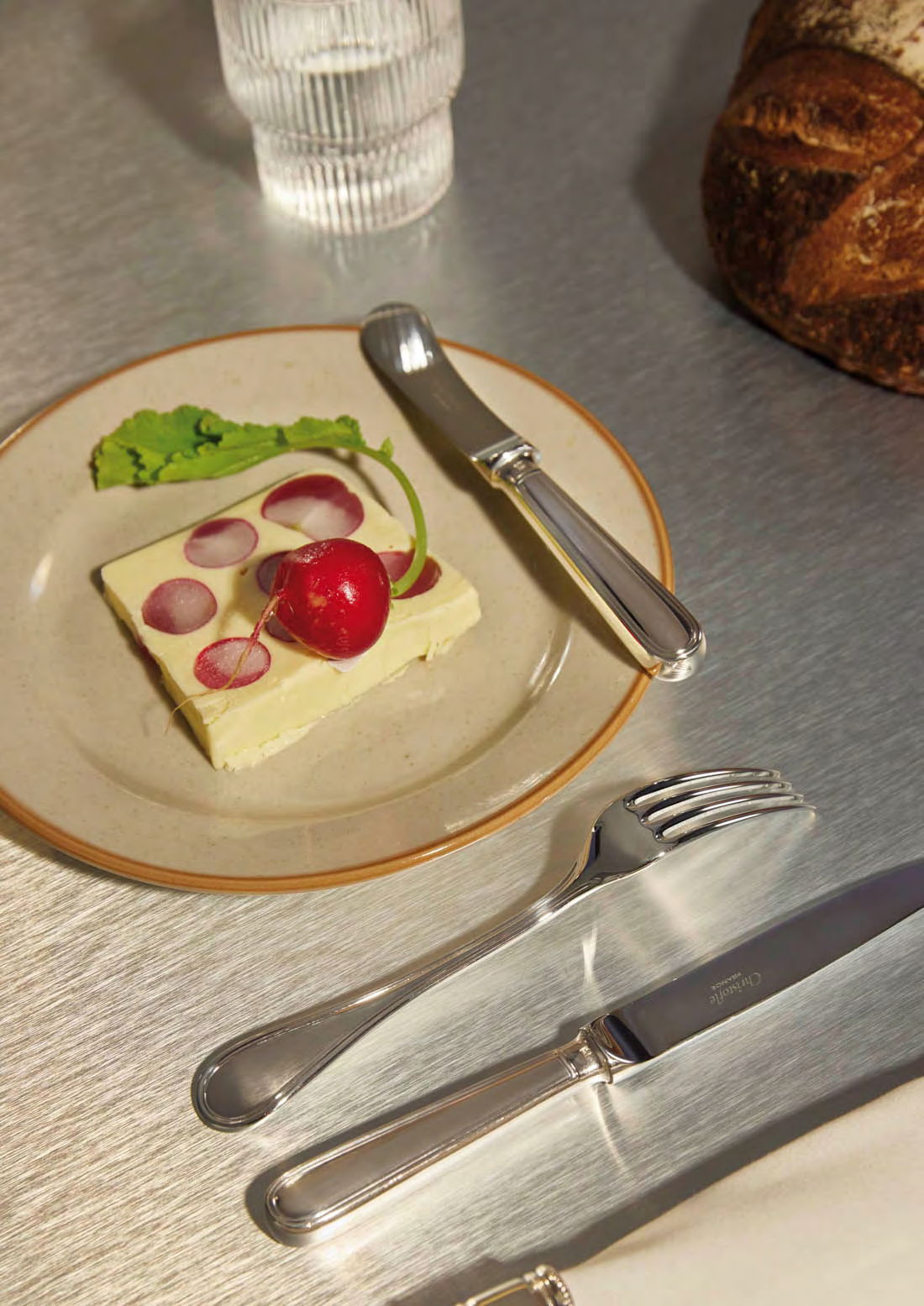 Christofle "Albi" Tray silver plated 20x16 cm Christofle "Albi" Thermos silver plated 300 ml