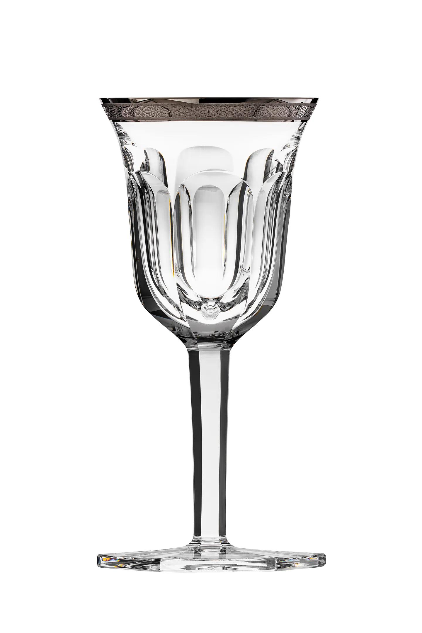 Moser "Pope" Red Wine Glass (relief decor) Platinum 280 ml