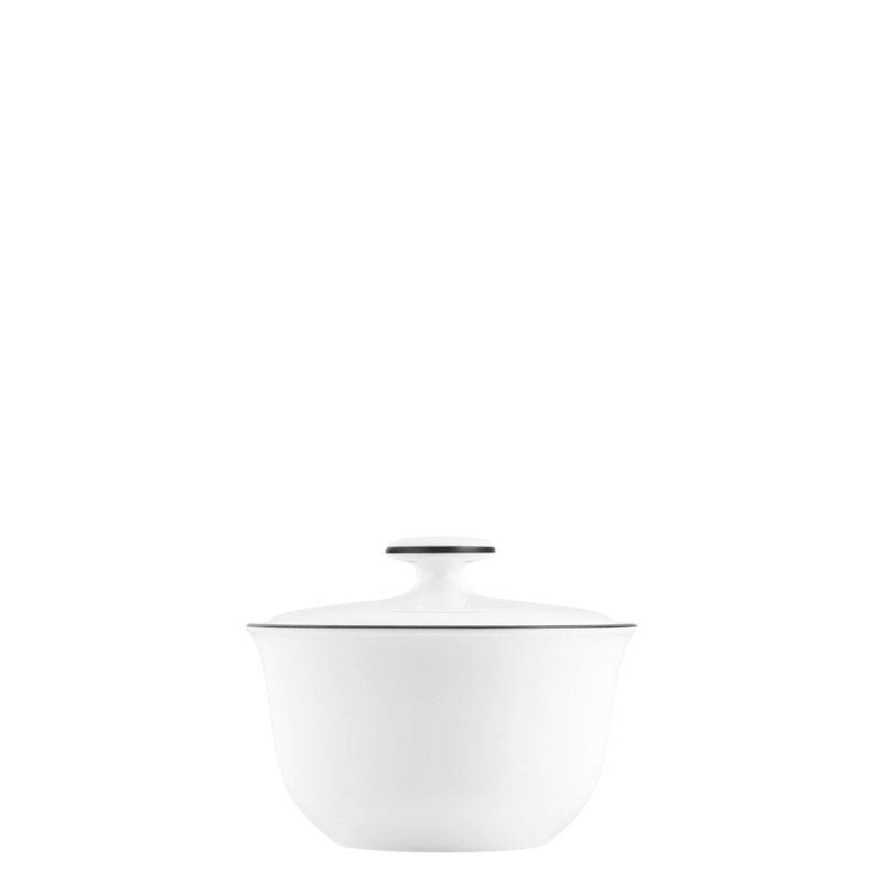 Fürstenberg "Wagenfeld" Sugar Box Black Line Porcelain 240 ml