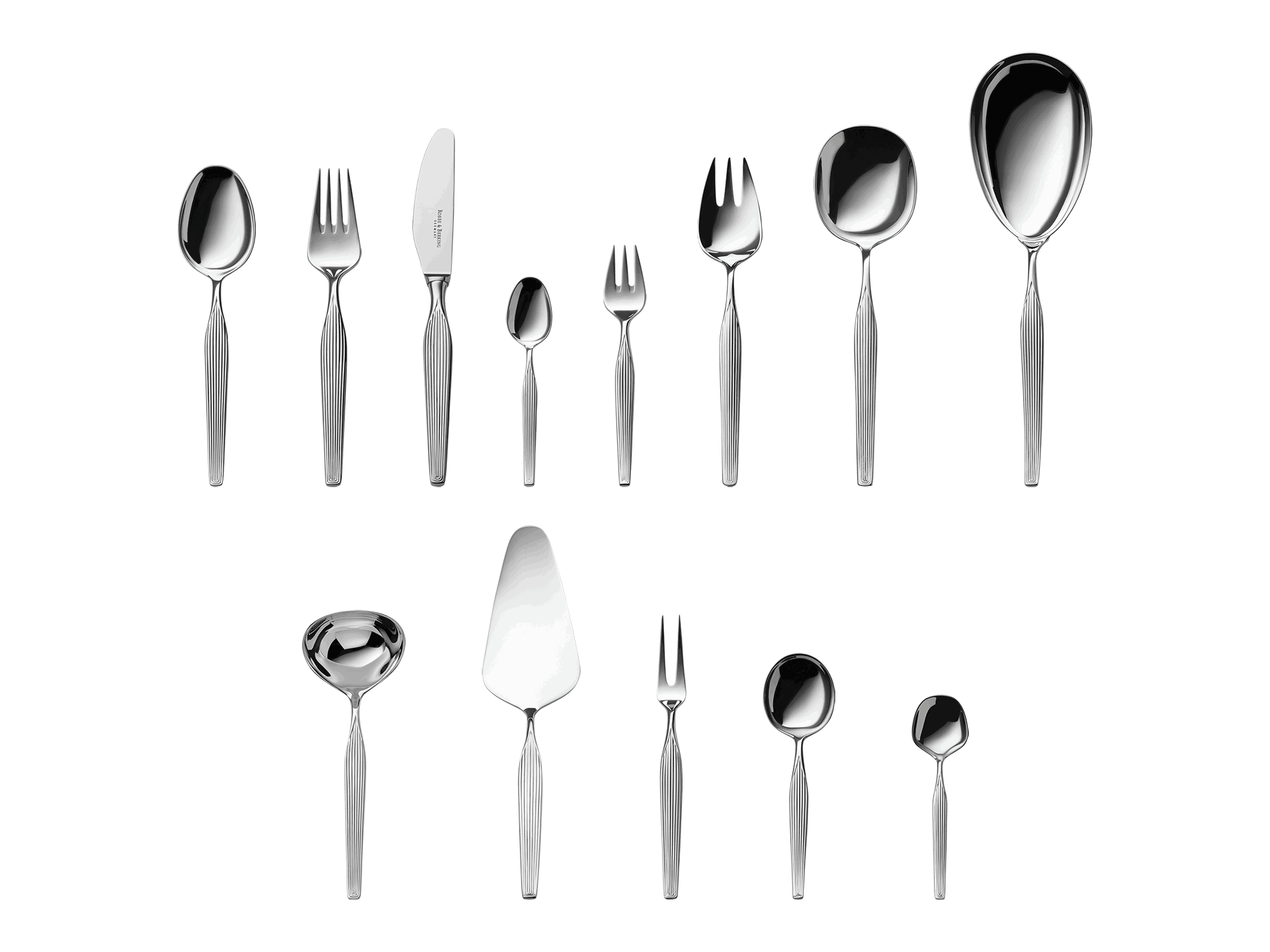 Robbe & Berking "Metropolitan" Dinner Set 69-pcs Sterling and gold plated