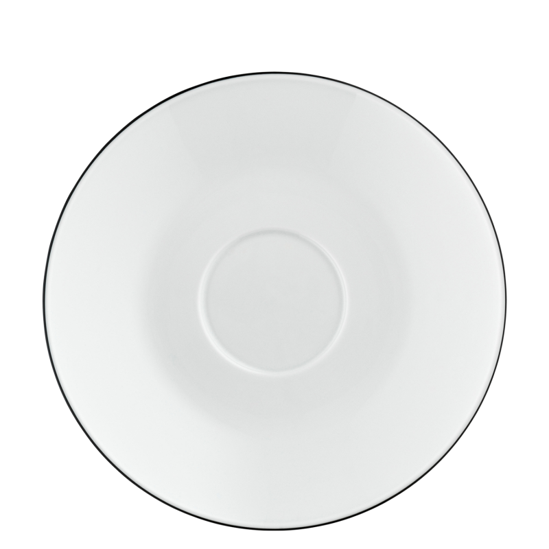Fürstenberg "Wagenfeld" Soup saucer Black Line Porcelain 17,5 cm