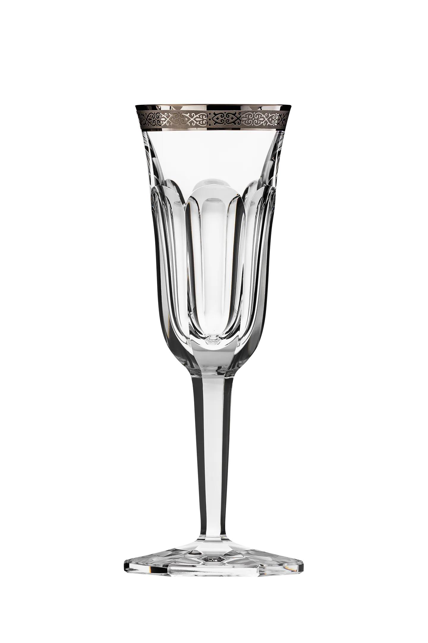 Moser "Pope" Champagne Glass (relief decor) Platinum 150 ml