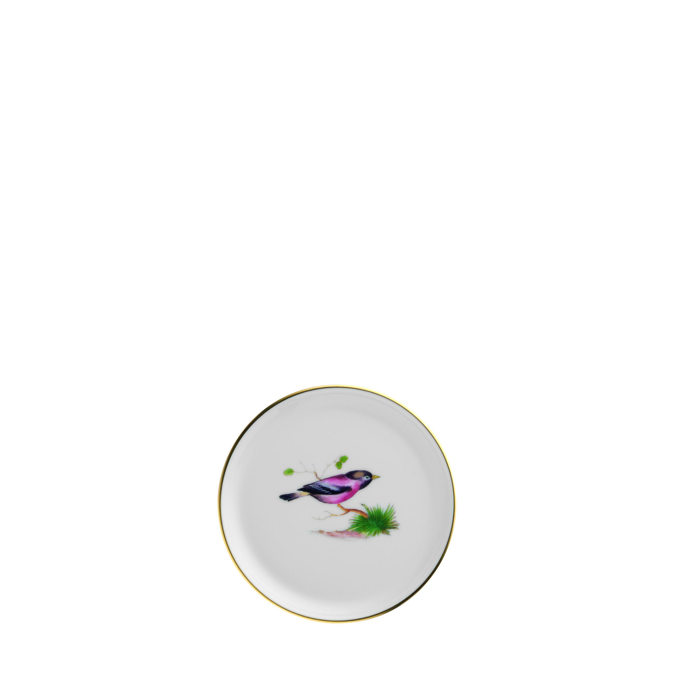 Fürstenberg "Alt Fürstenberg Bandolino" Coaster Red-Brown Bird Porcelain 9,9 cm