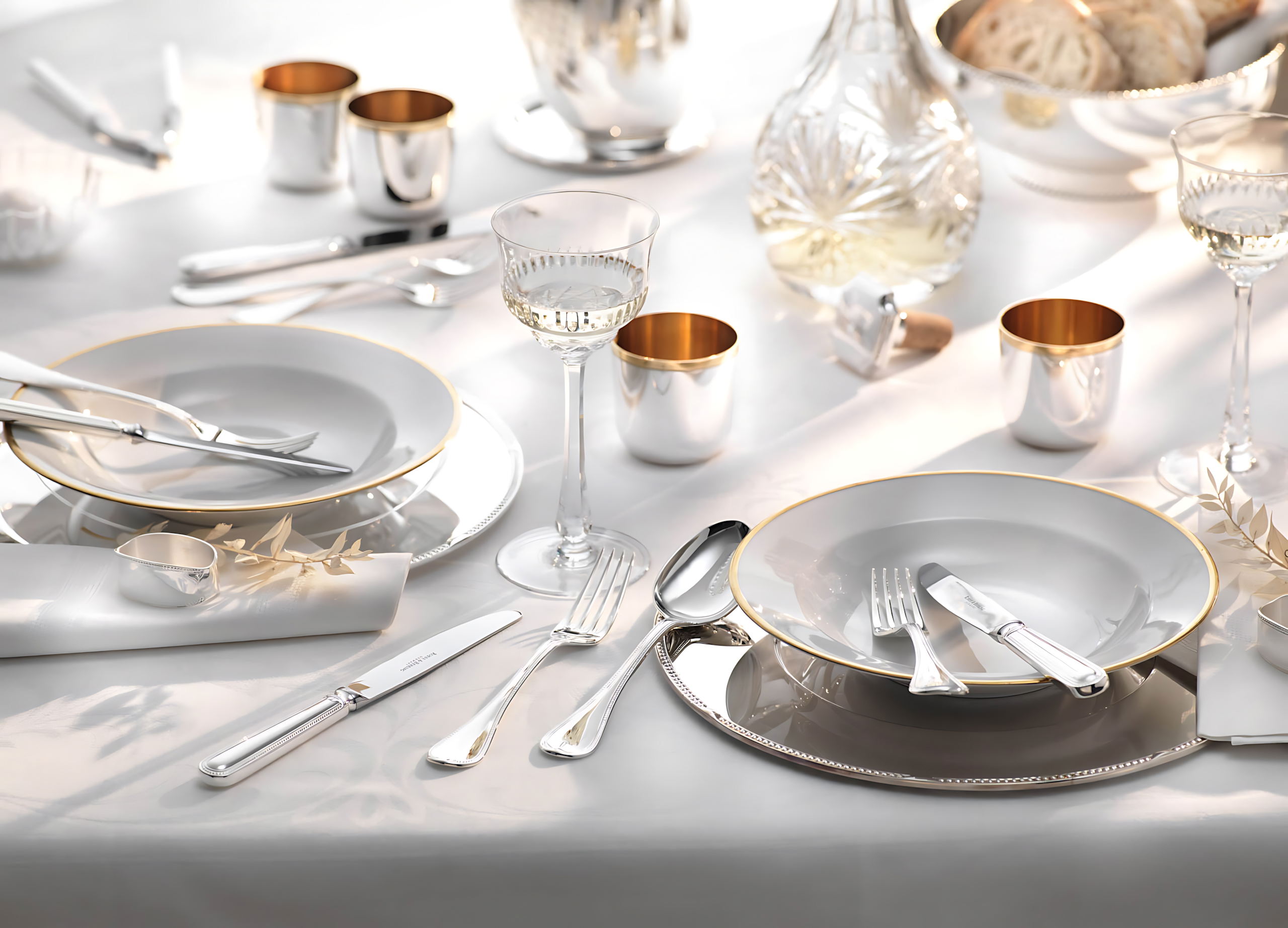 Robbe & Berking "Französisch-Perl" Dinner Set 5-pcs silver plated Robbe & Berking "French Pearl" Salad Fork large Sterling Silver 20 cm