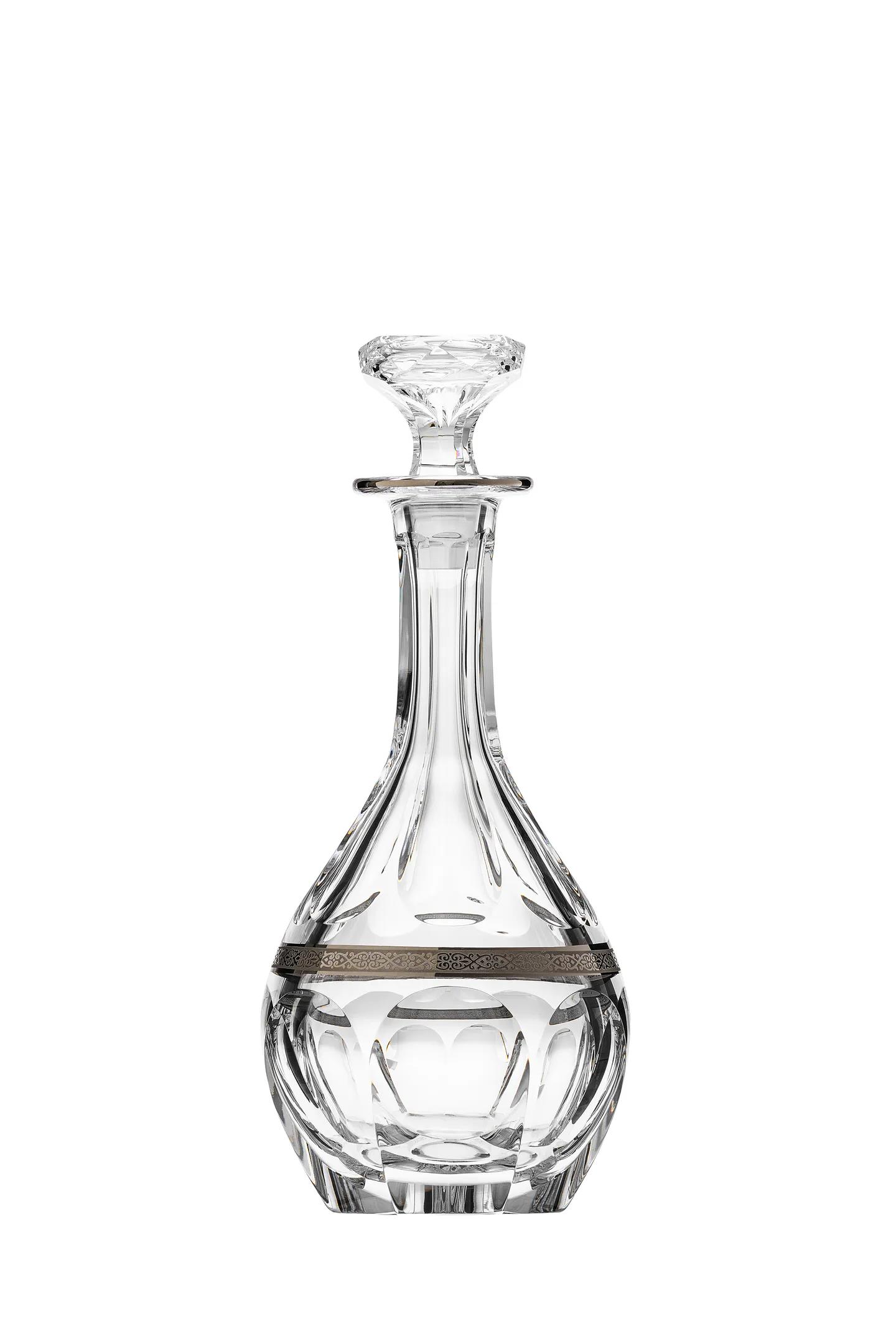 Moser "Pope" Decanter (relief decor) Platinum Crystal Glass 1000 ml