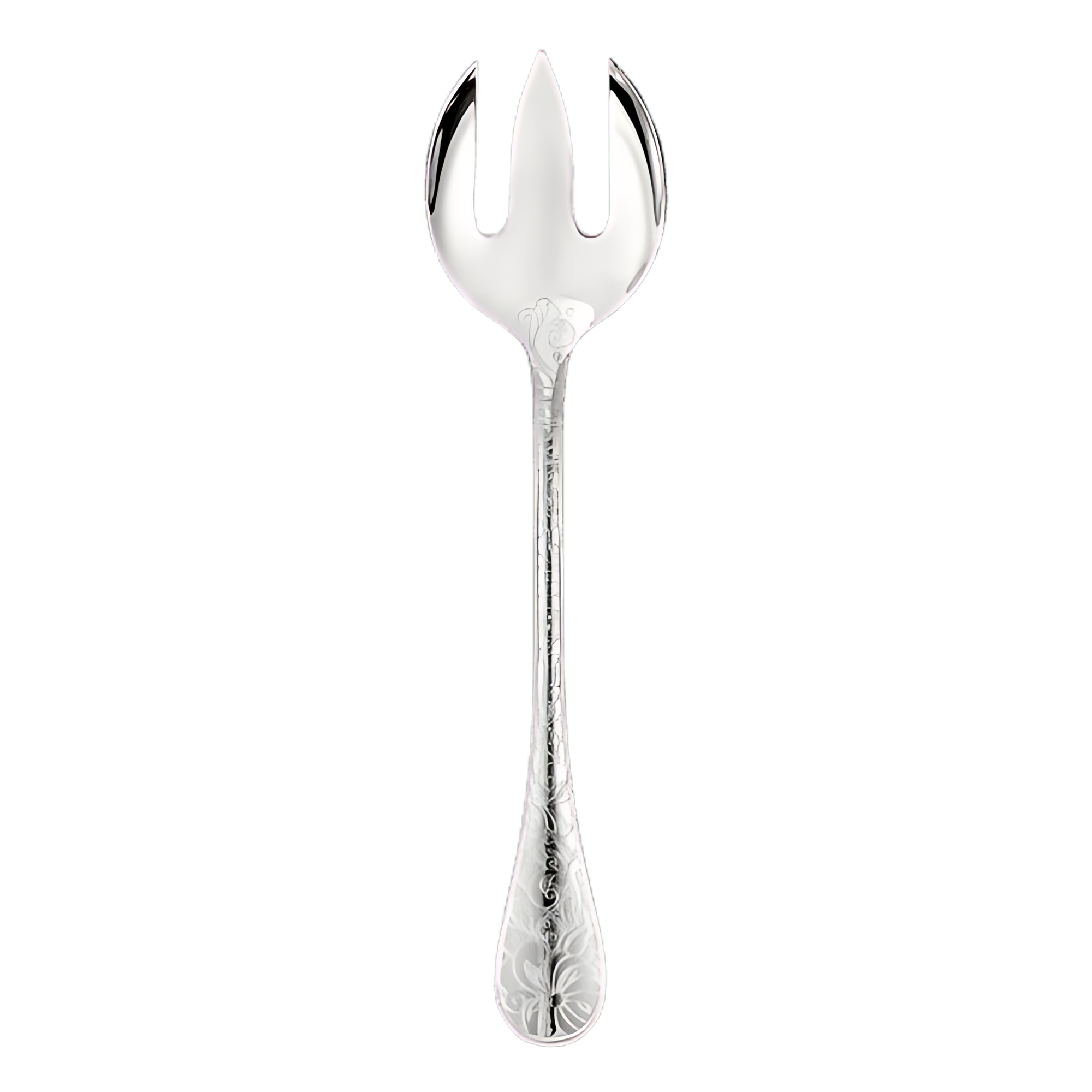 Christofle "Jardin D'Eden" Salad Serving Fork sterling silver 25 cm