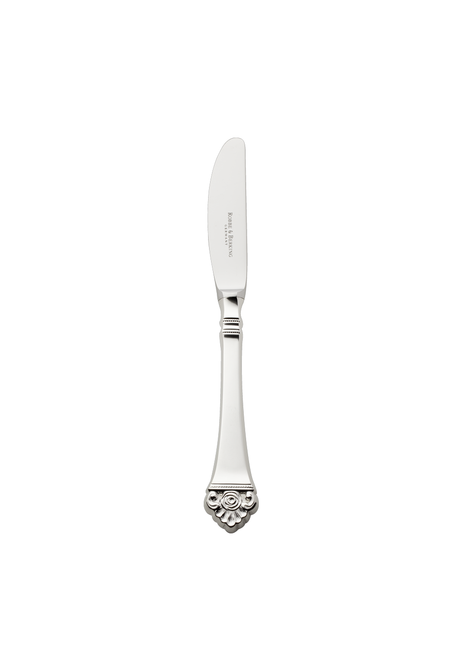 Robbe & Berking "Rose Pattern" Childrens Knife silver plated with gold accents 11 cm