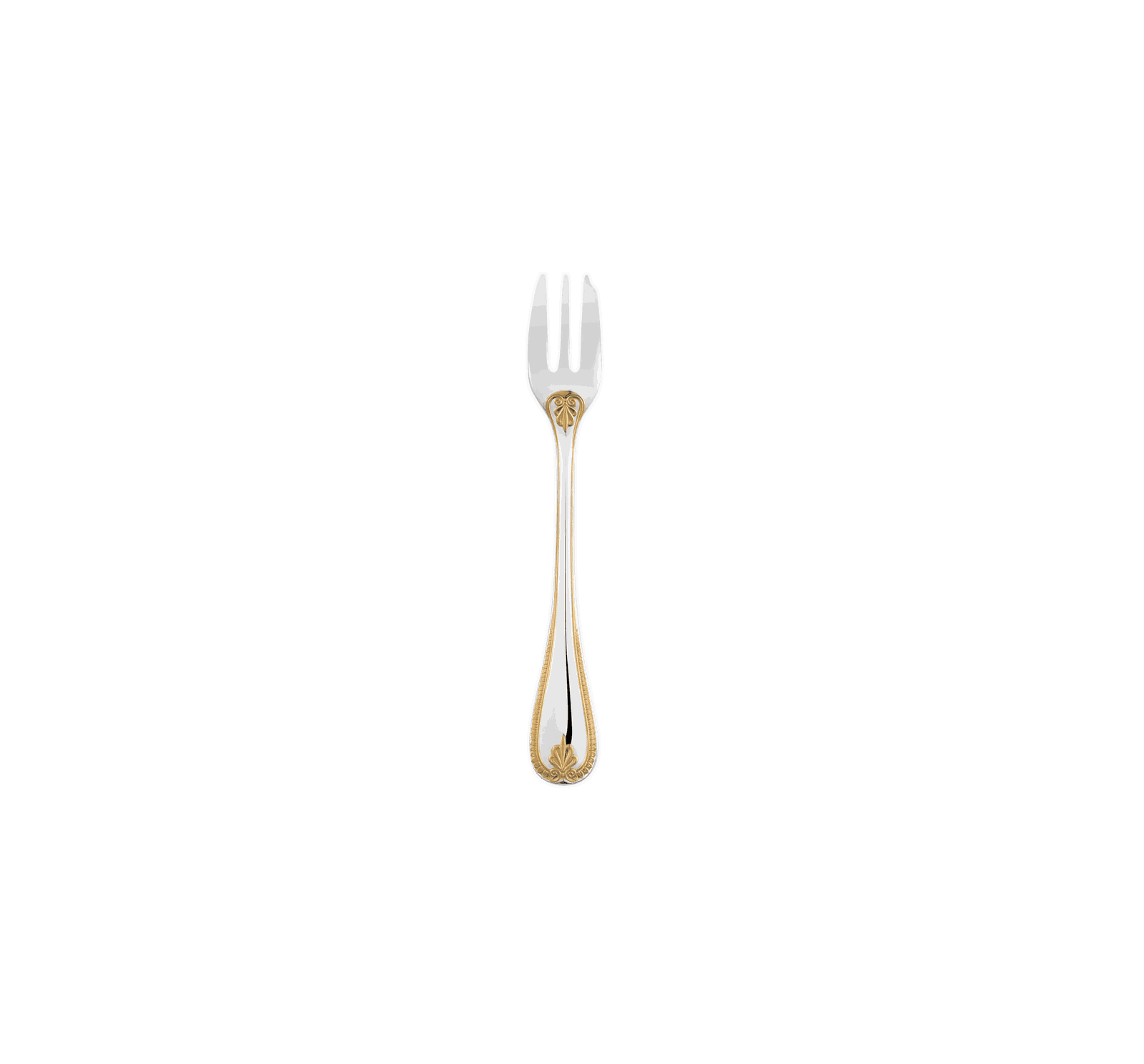 Christofle "Malmaison" Cake Fork partially gold-plated silver plated 16 cm