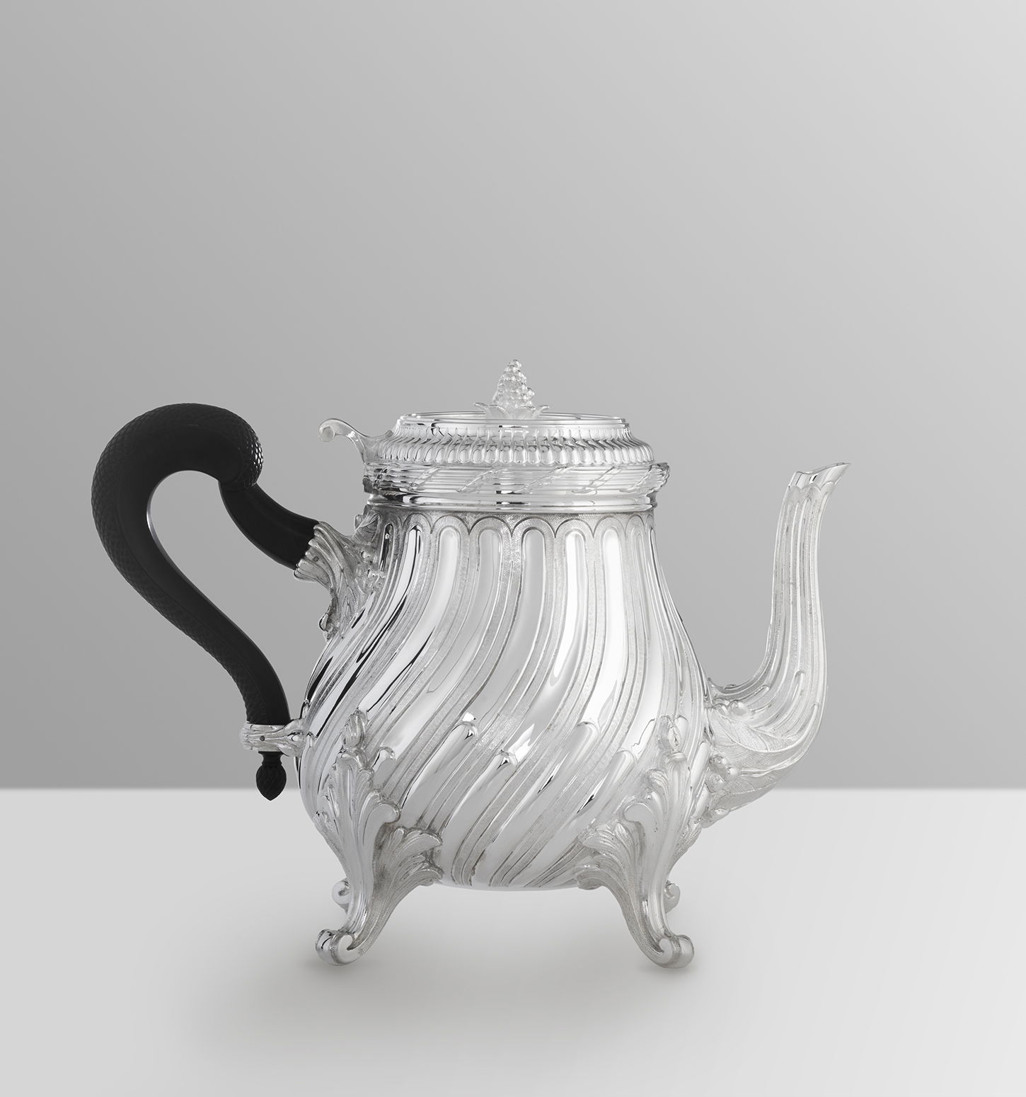 Puiforcat "Louis XV" Teekanne 8-stück Thomas Germain versilbert