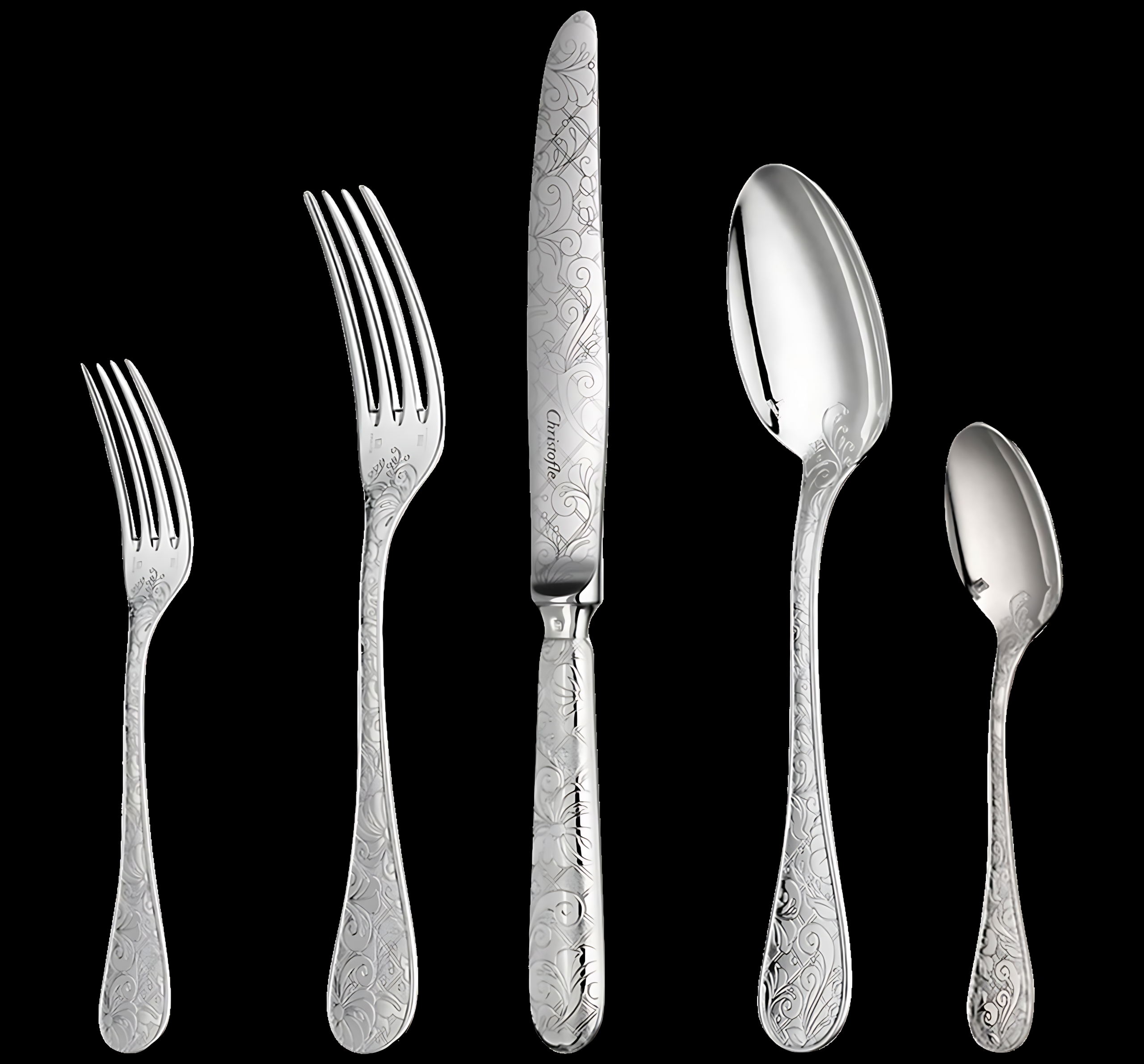 Christofle "Jardin D'Eden" Table Set 5-piece sterling silver