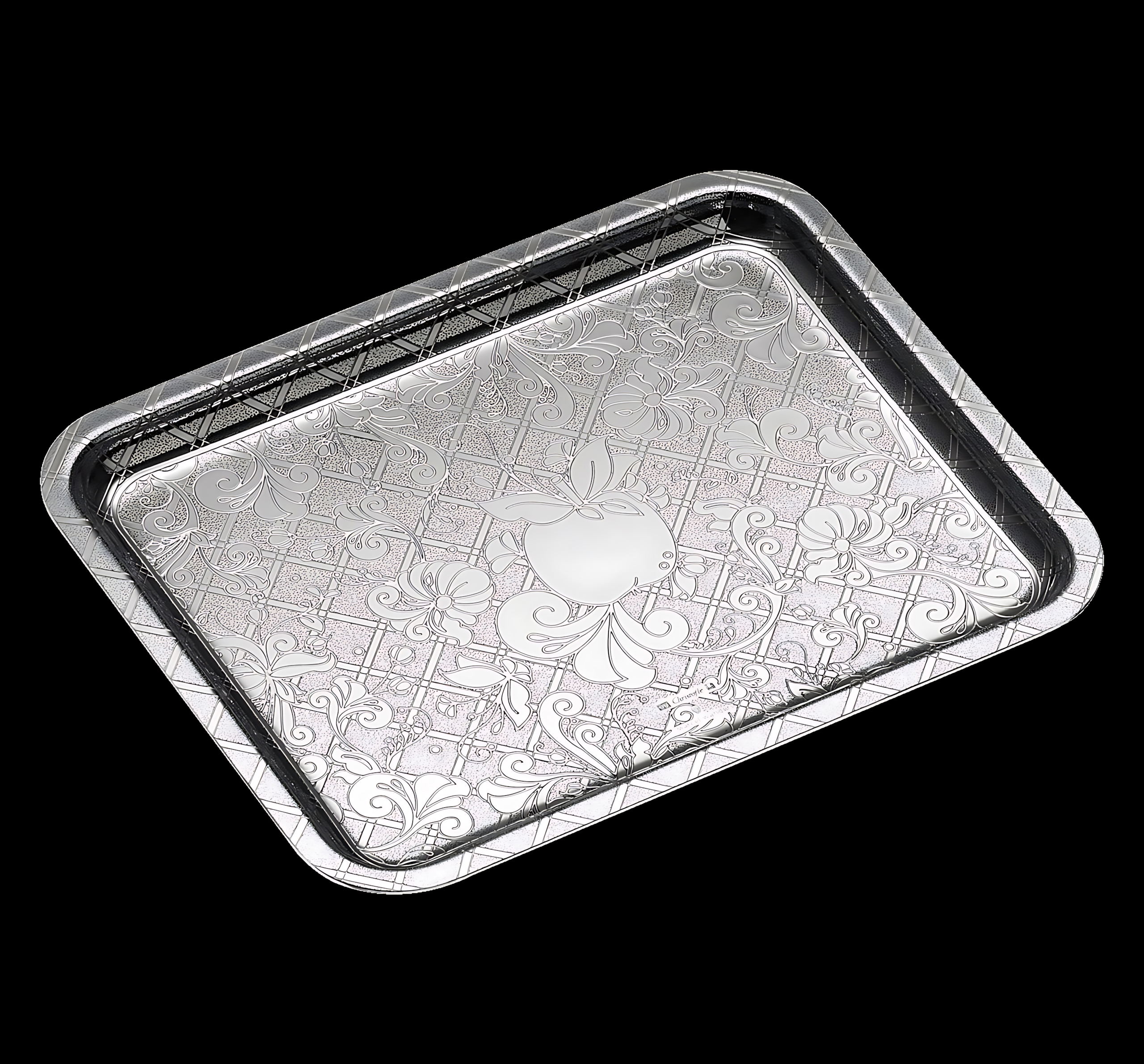 Christofle "Jardin D'Eden" Tray silver plated 20x16 cm