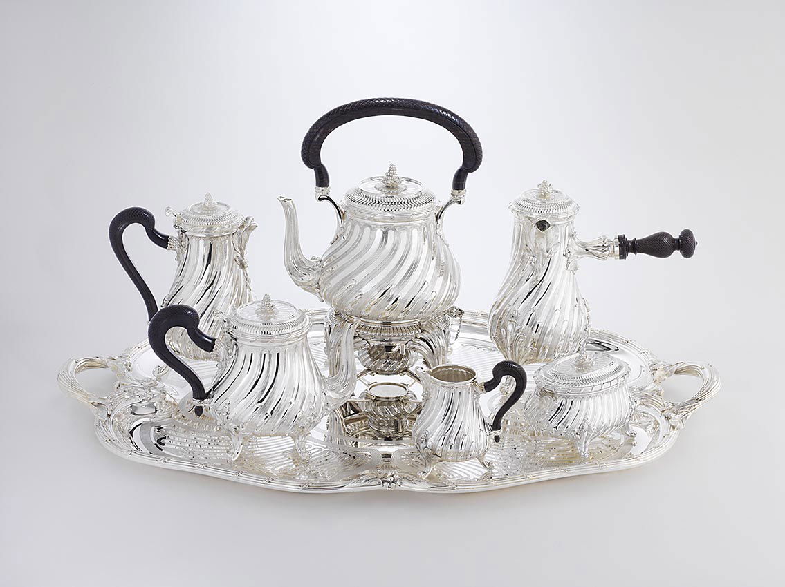 Puiforcat "Louis XV" Kaffee & Tee Set getrank versilbert