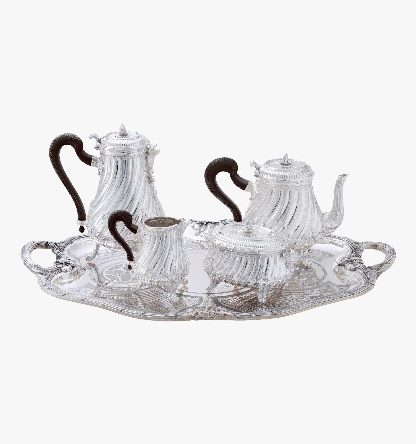 Puiforcat "Louis XV" Kaffee & Tee Set getrank versilbert