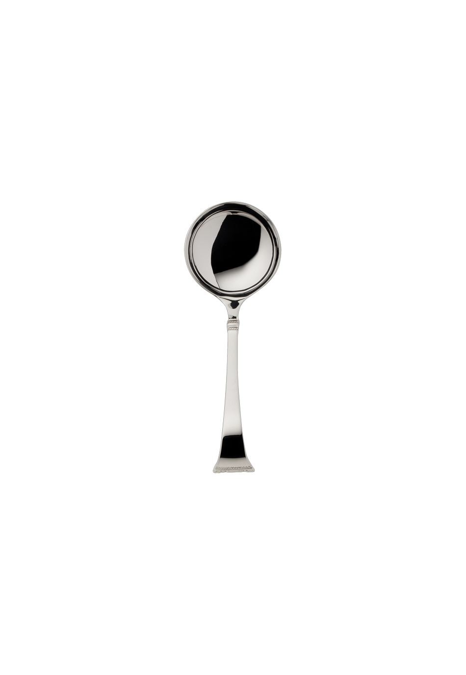 Robbe & Berking "Rose Pattern" Bouillon / Cream Spoon silver plated with gold accents 16 cm