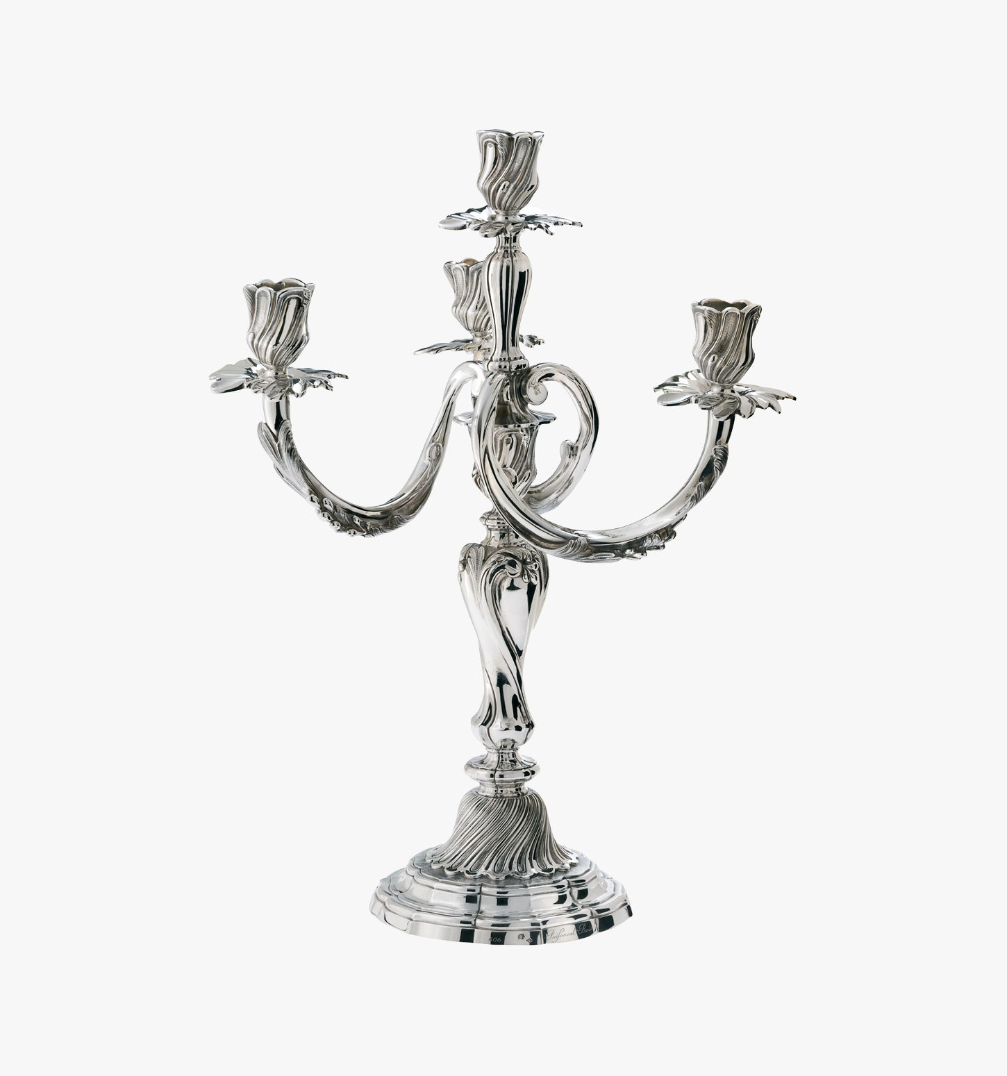 Puiforcat "Louis XV" Kerzenleuchter Caffieri vergoldet versilbert