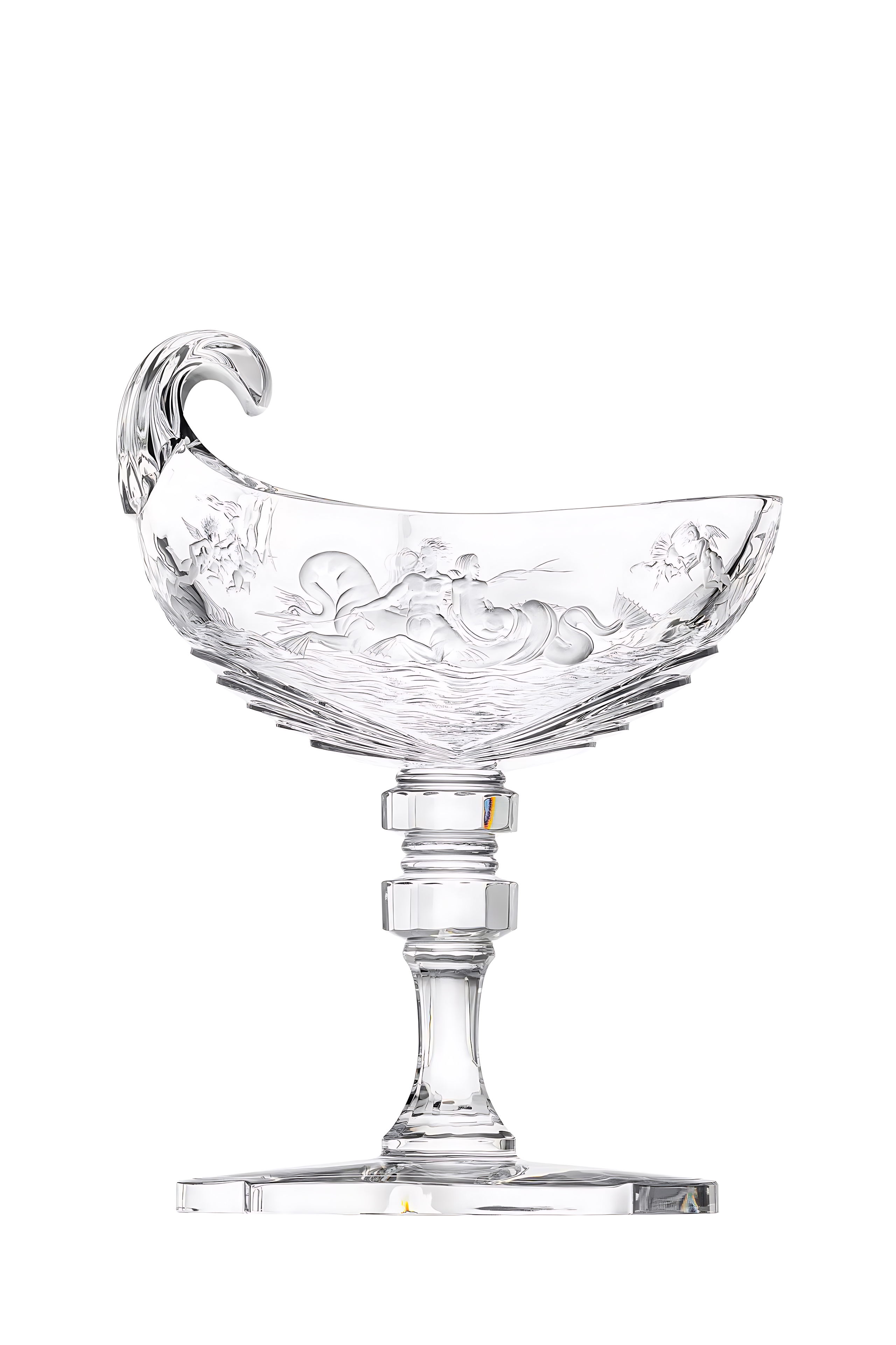 Moser "Royal Highness" Bowl engraving Neptune Crystal Glass 35,0 cm