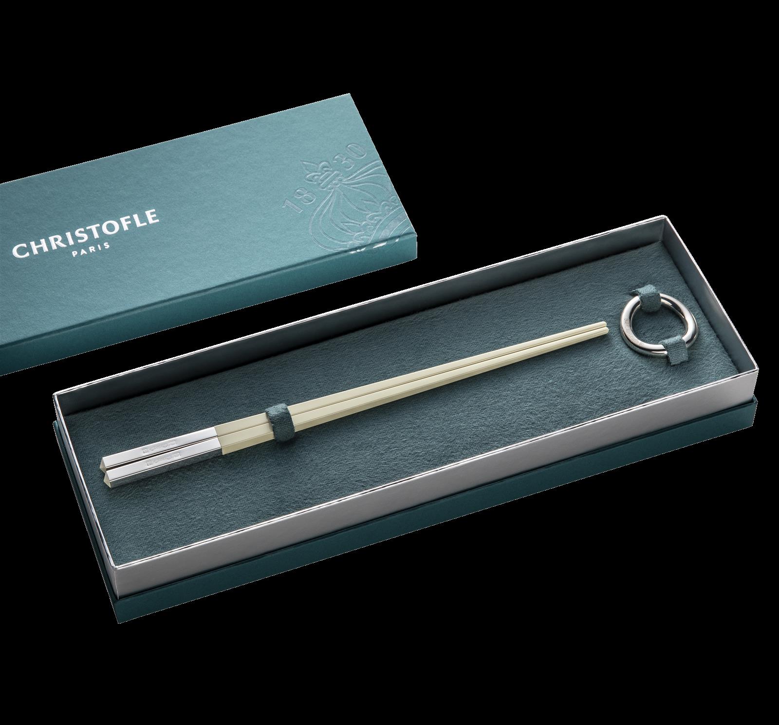 Christofle "Vertigo" Pair Chinese Chopsticks silver plated