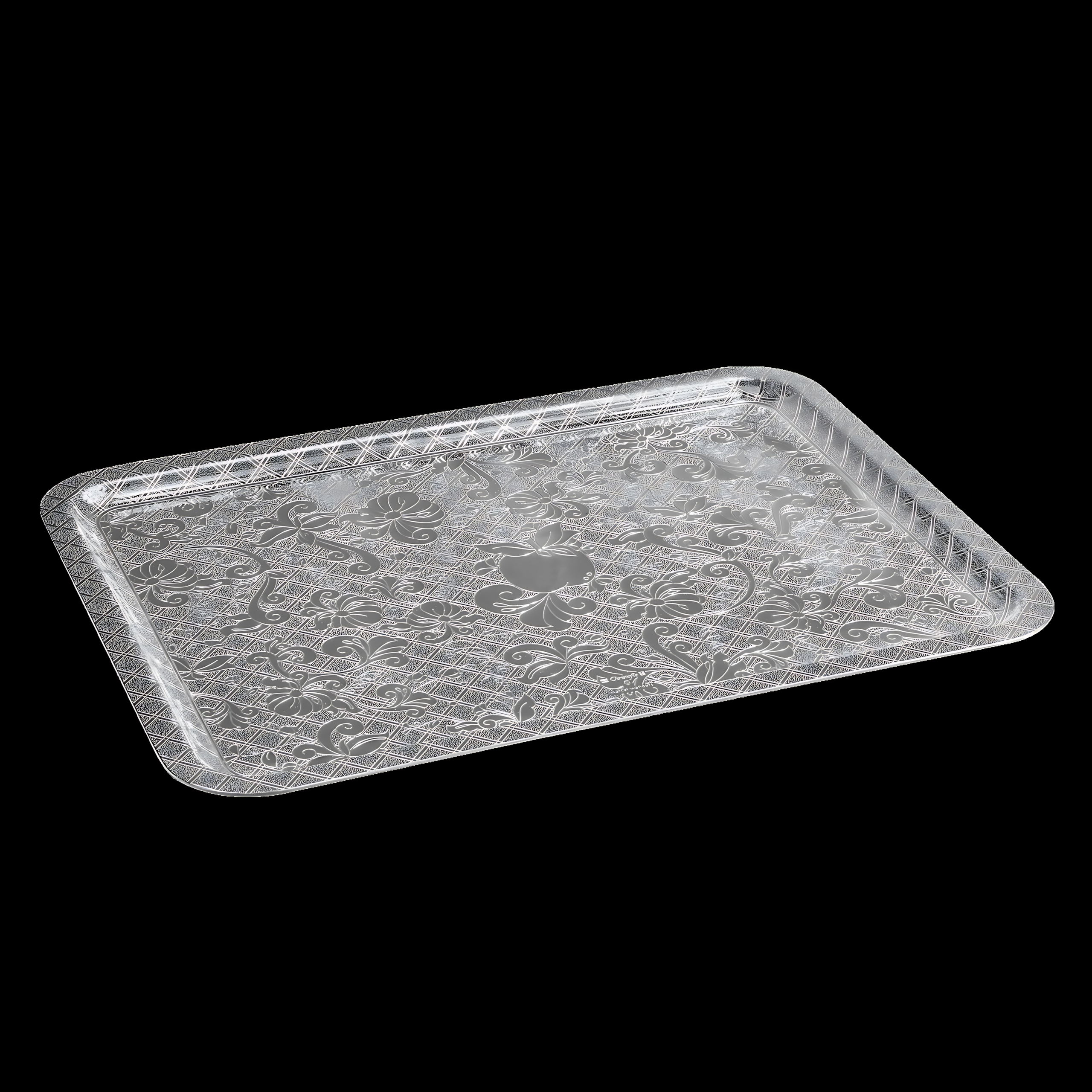 Christofle "Jardin D'Eden" Tray with handles silver plated 42x32 cm