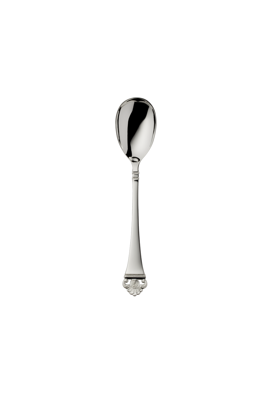 Robbe & Berking "Rose Pattern" Flat Serving Spoon silver plated with gold accents 16,5 cm