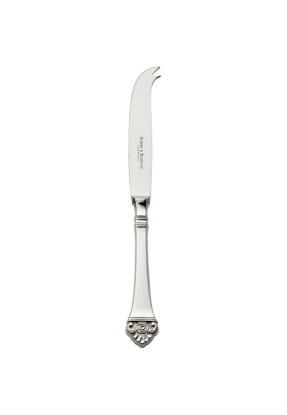 Robbe & Berking "Rose Pattern" Cheese Knife silver plated with gold accents 11 cm
