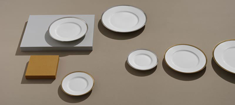 Puiforcat "Cercle d'Orfèvre Or" Salatschale gold Porzellan