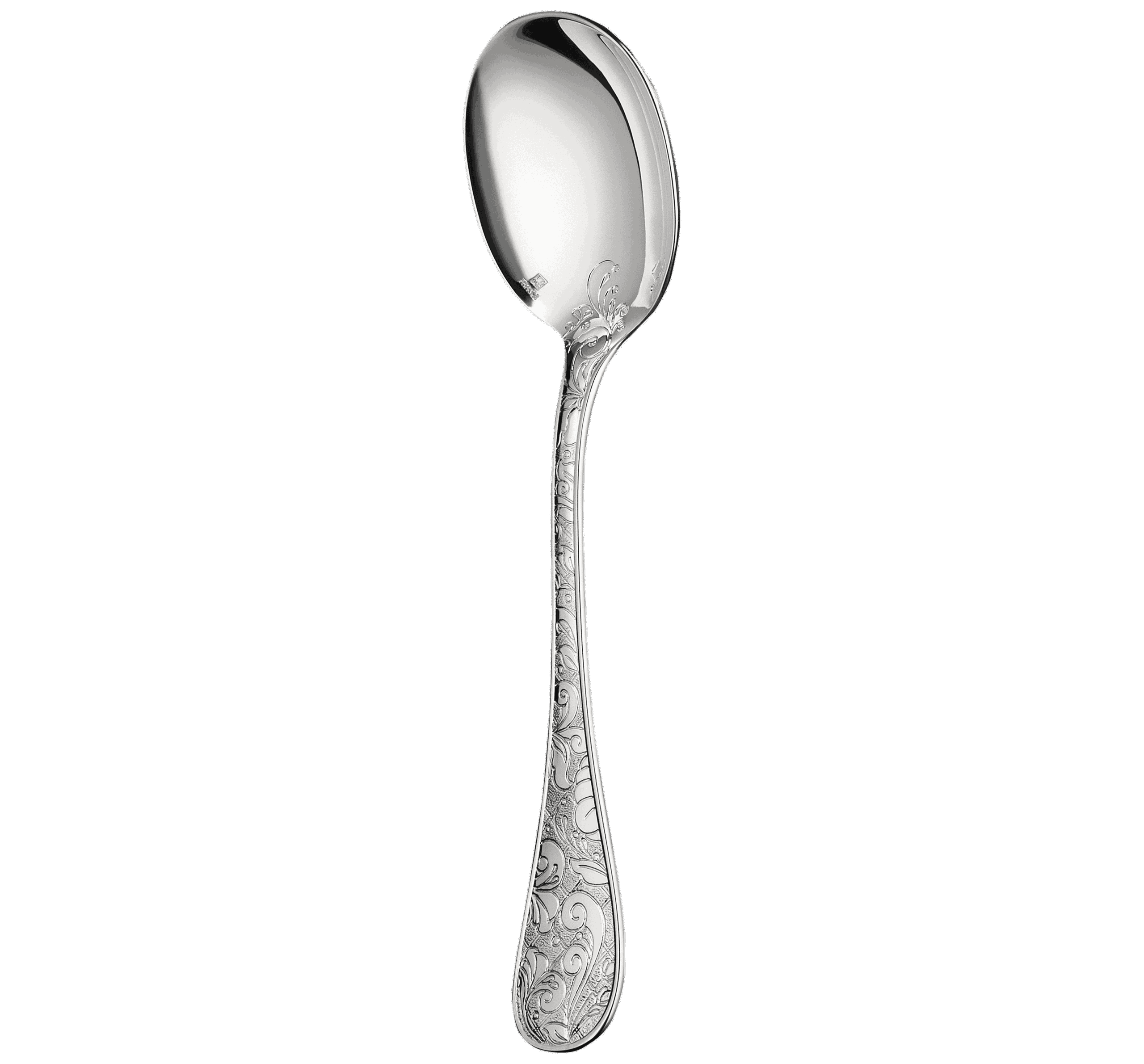 Christofle "Jardin D'Eden" Bouillon / Cream Spoon silver plated 17 cm
